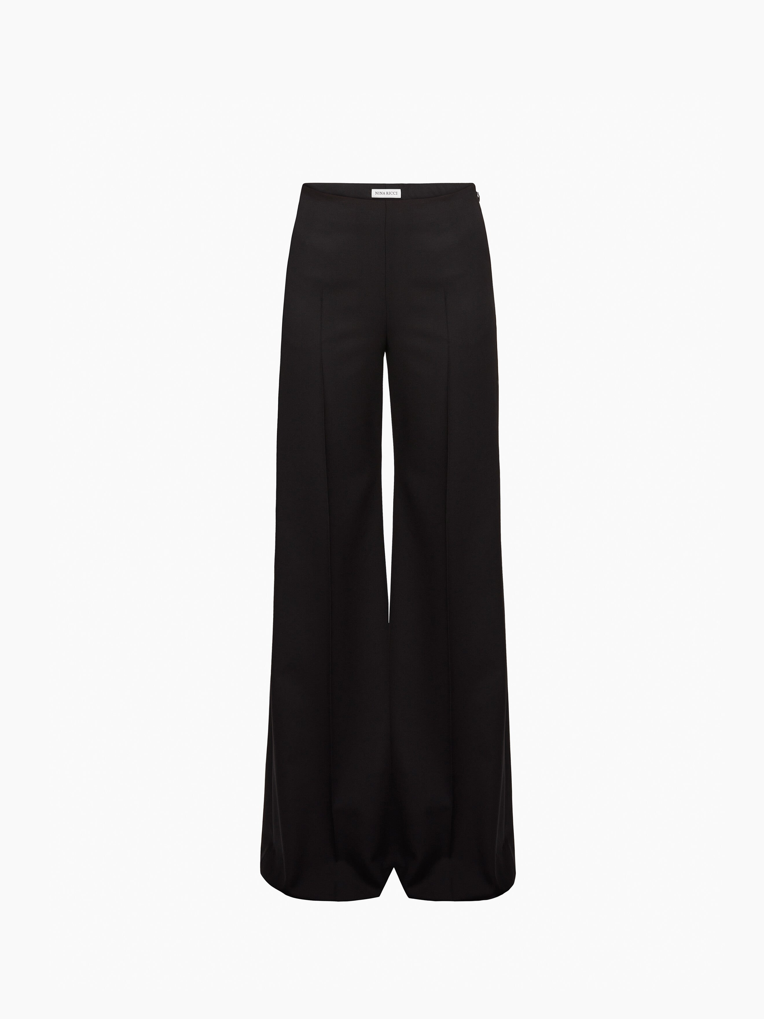 Black Flared Wool Pants - 4