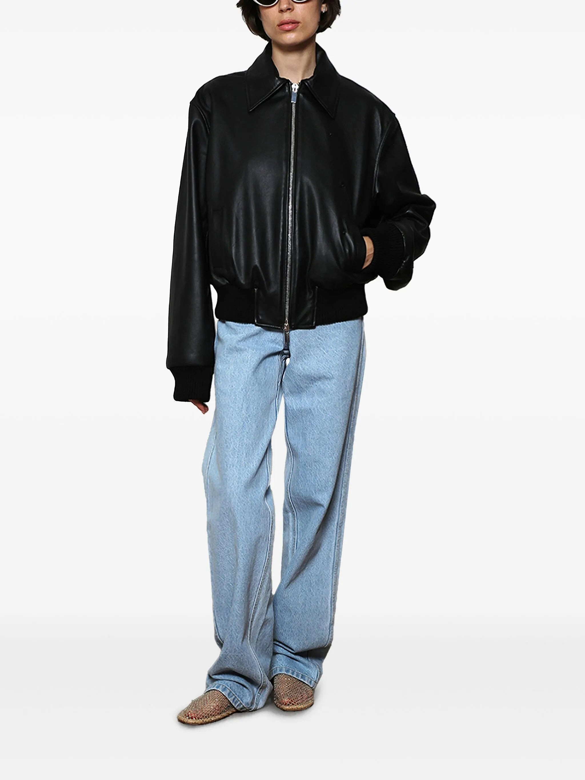 Christopher Esber Leather Bomber Jacket - 3