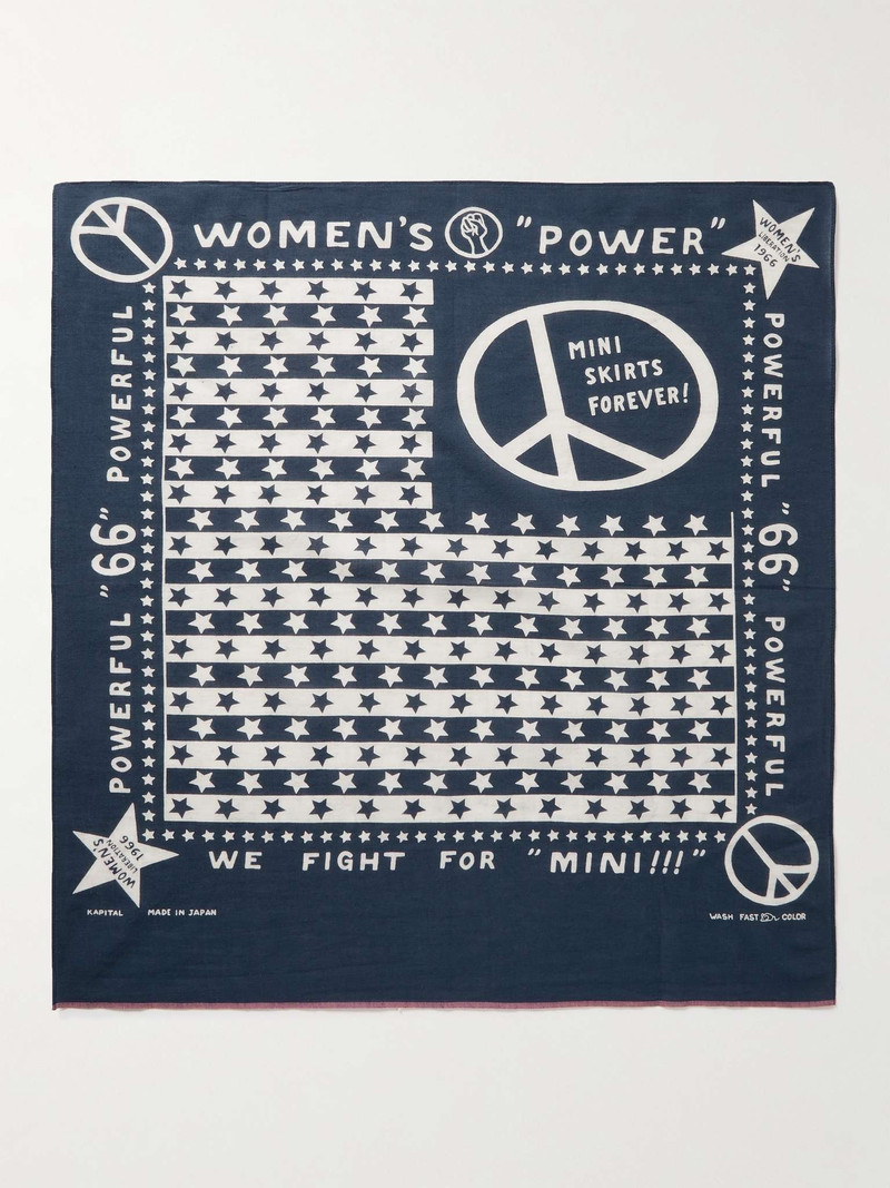 Fastcolor Printed Selvedge Cotton-Voile Bandana 1