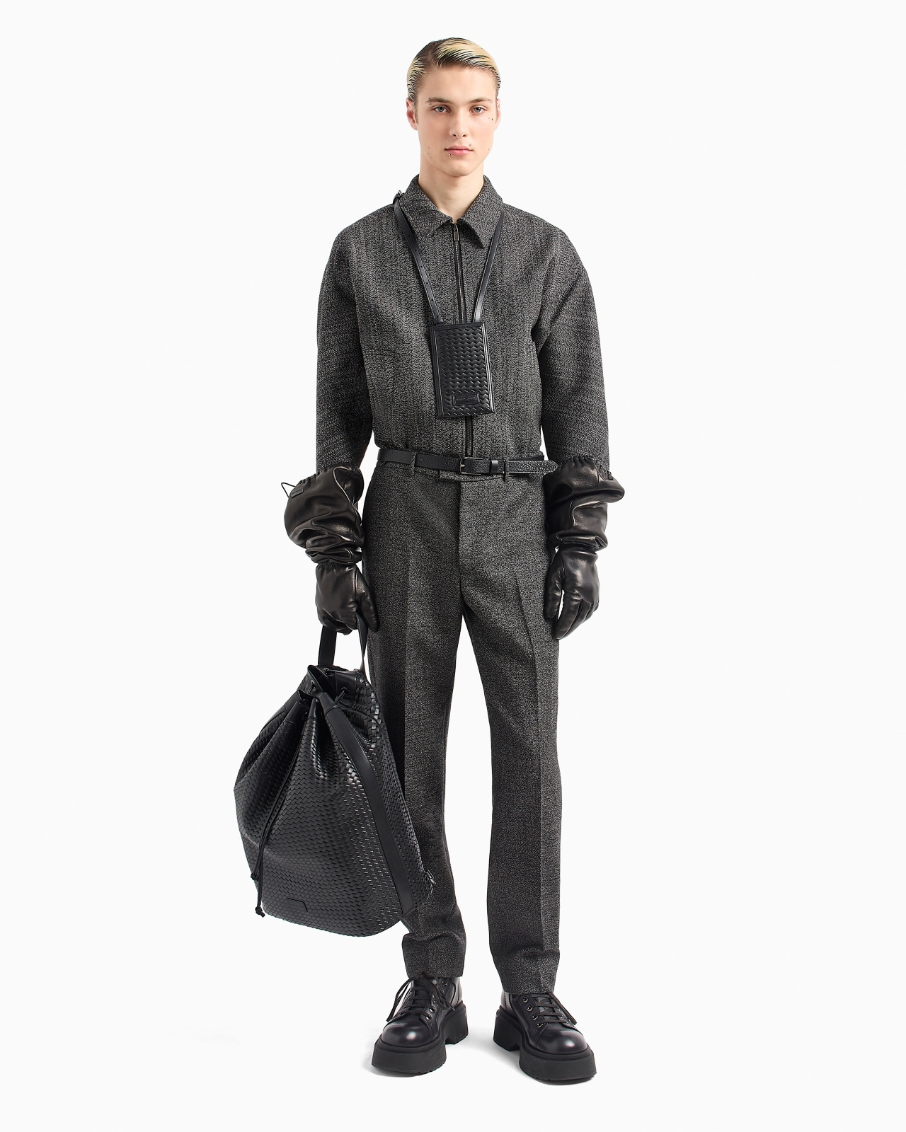 Virgin wool-blend compact armure blouson - 4