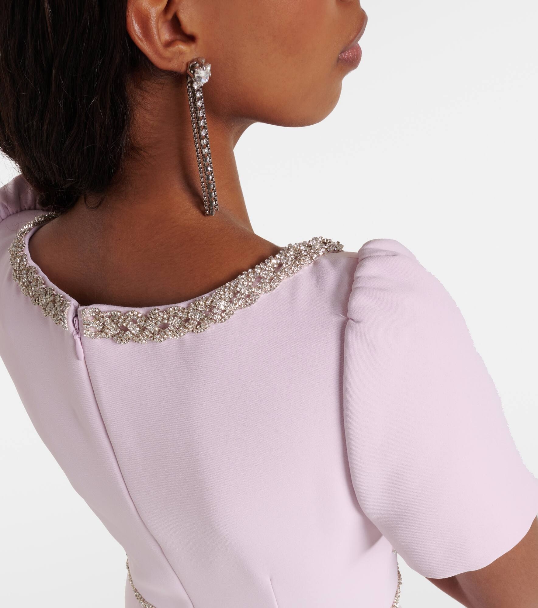 Crystal-embellished crêpe gown - 6