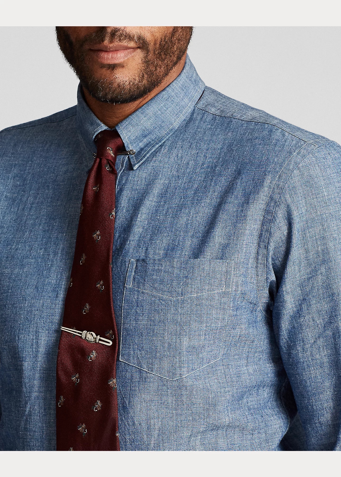 Slim Fit Chambray Shirt - 6