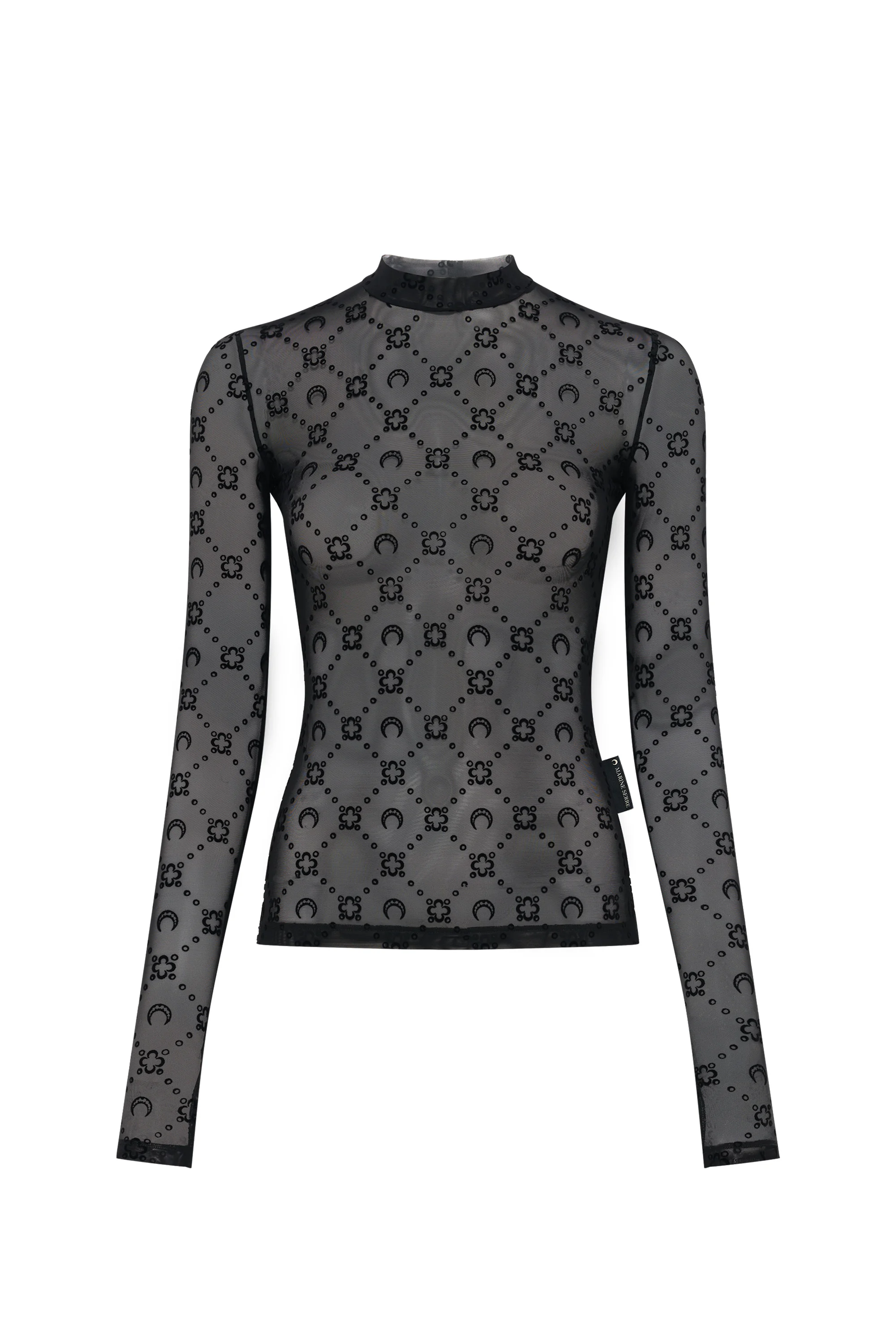 Recycled Mesh Flock Second Skin Highneck Top - 1