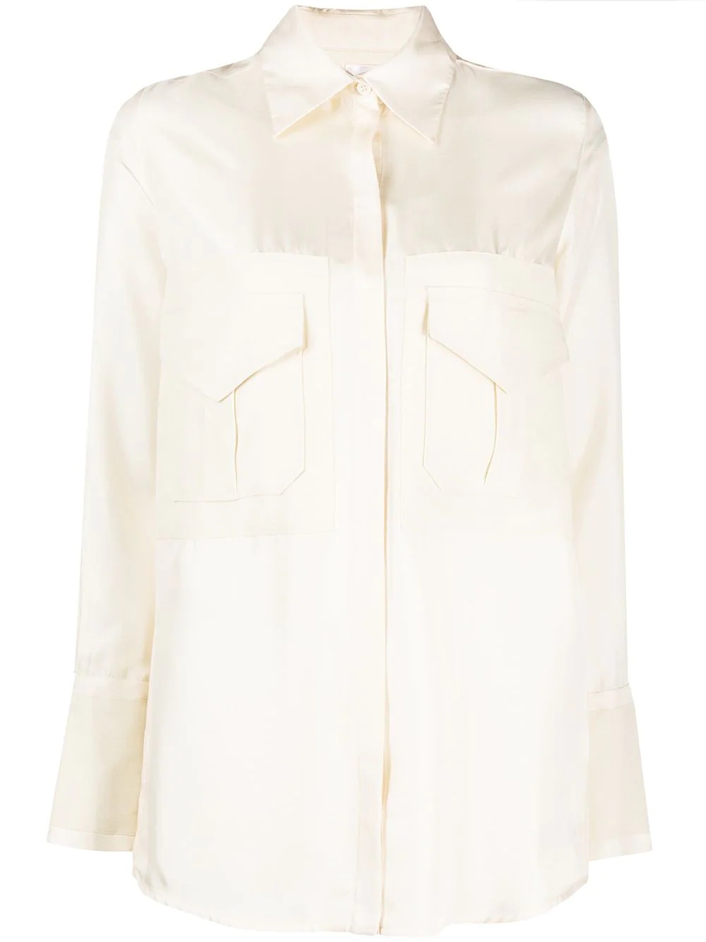 silk chest pocket shirt - 1