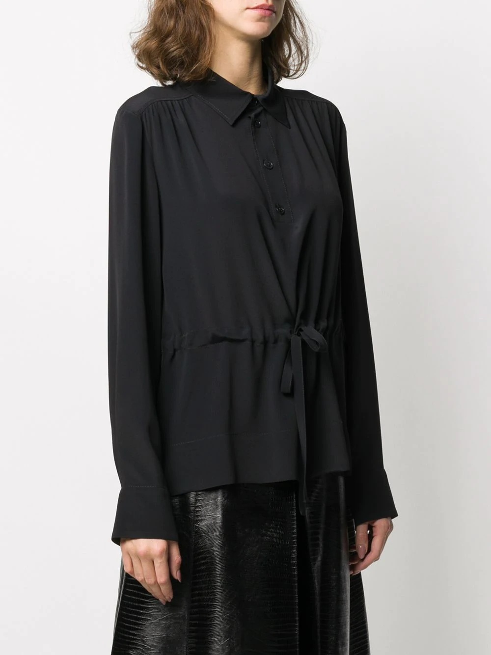 drawstring-waist gathered blouse - 3