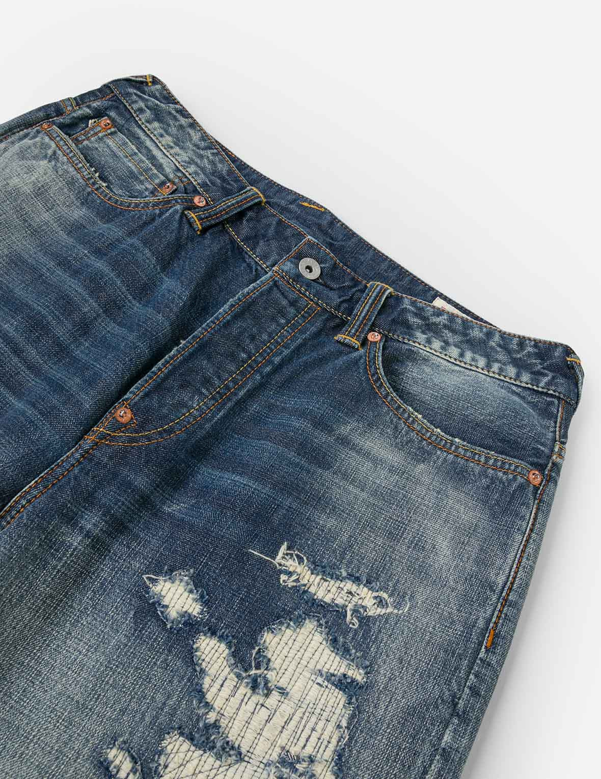 Washed Distressed Daicock Relax Straight Fit Jeans #2030 - 7