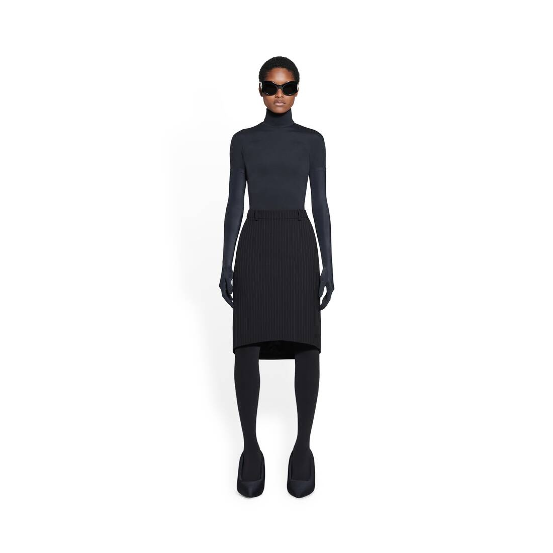 Women's Hourglass Pencil Skirt in Black - 2