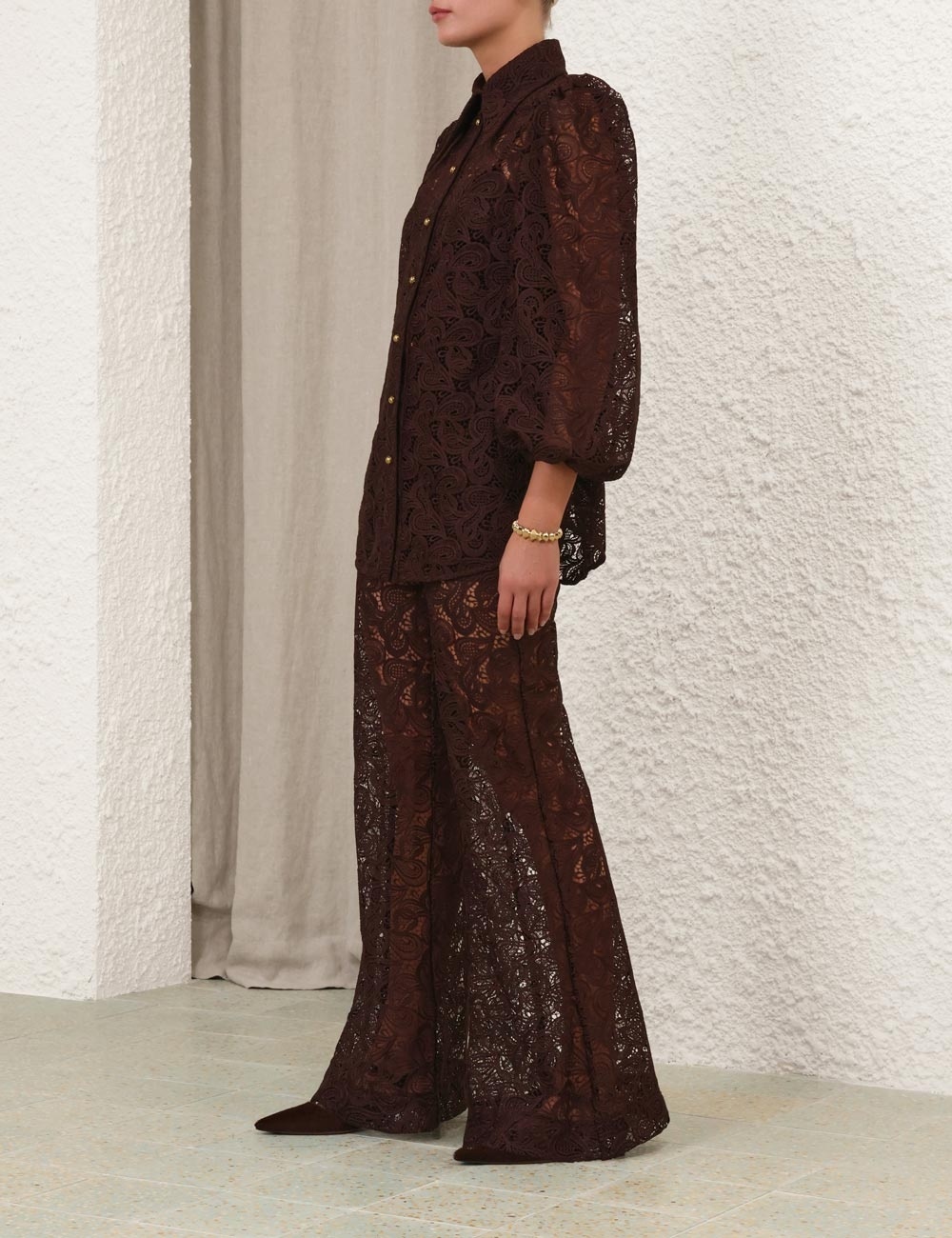 ZIMMERMANN Illustration Lace Flare Pant レース フレア パンツ Zimmermann ILLUSTRATION LACE FLARE PANT | REVERSIBLE