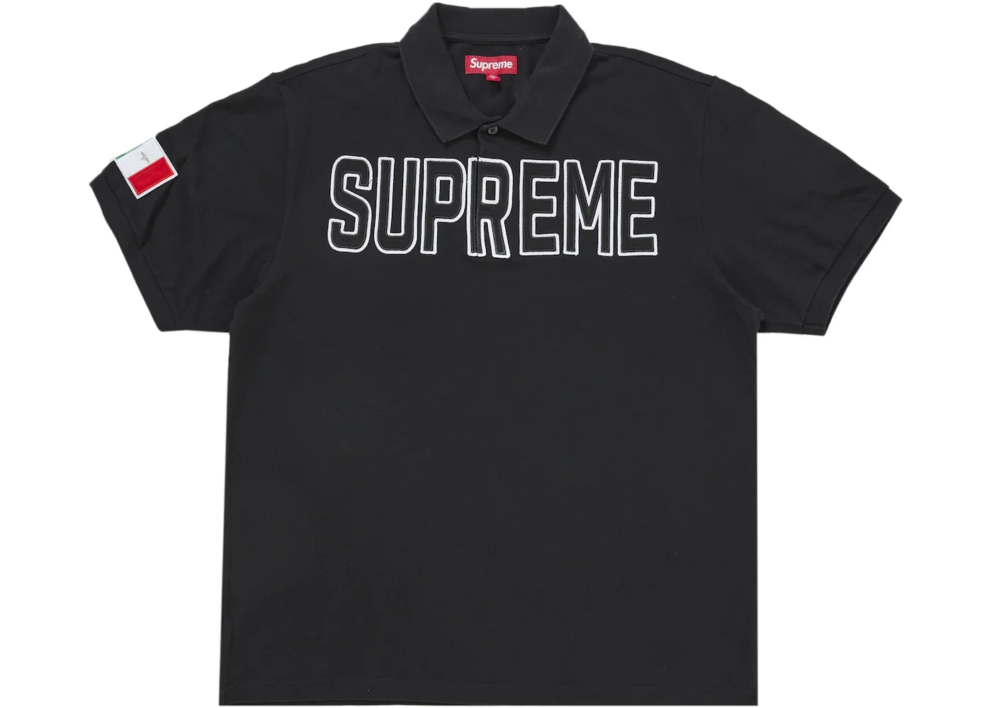 Supreme Twill Appliqué Polo Black - 1