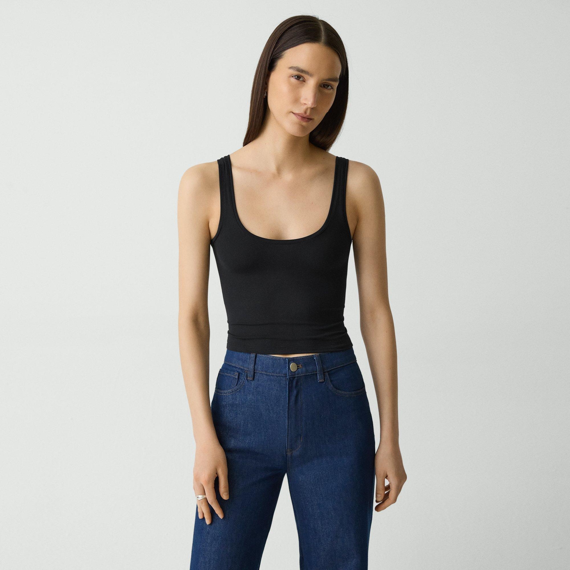 Scoop Neck Tank Top in Stretch Nylon - 2