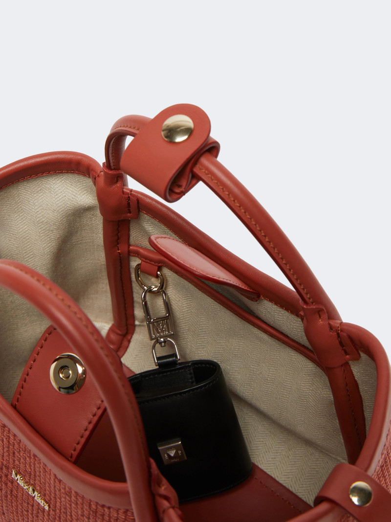 SUMMARINEXS Extra-small raffia-look basketweave Marine bag - TERRA COTTA 6