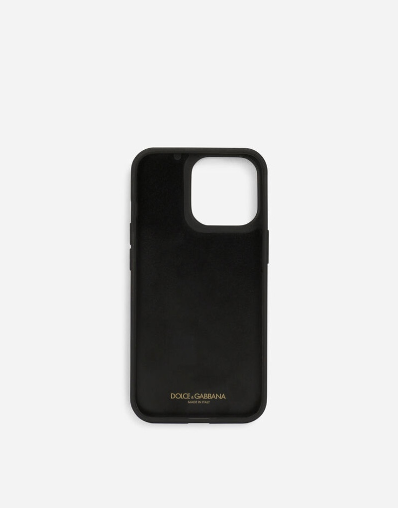 Dolce & Gabbana Leopard-print polished calfskin iPhone 14 Pro cover outlook