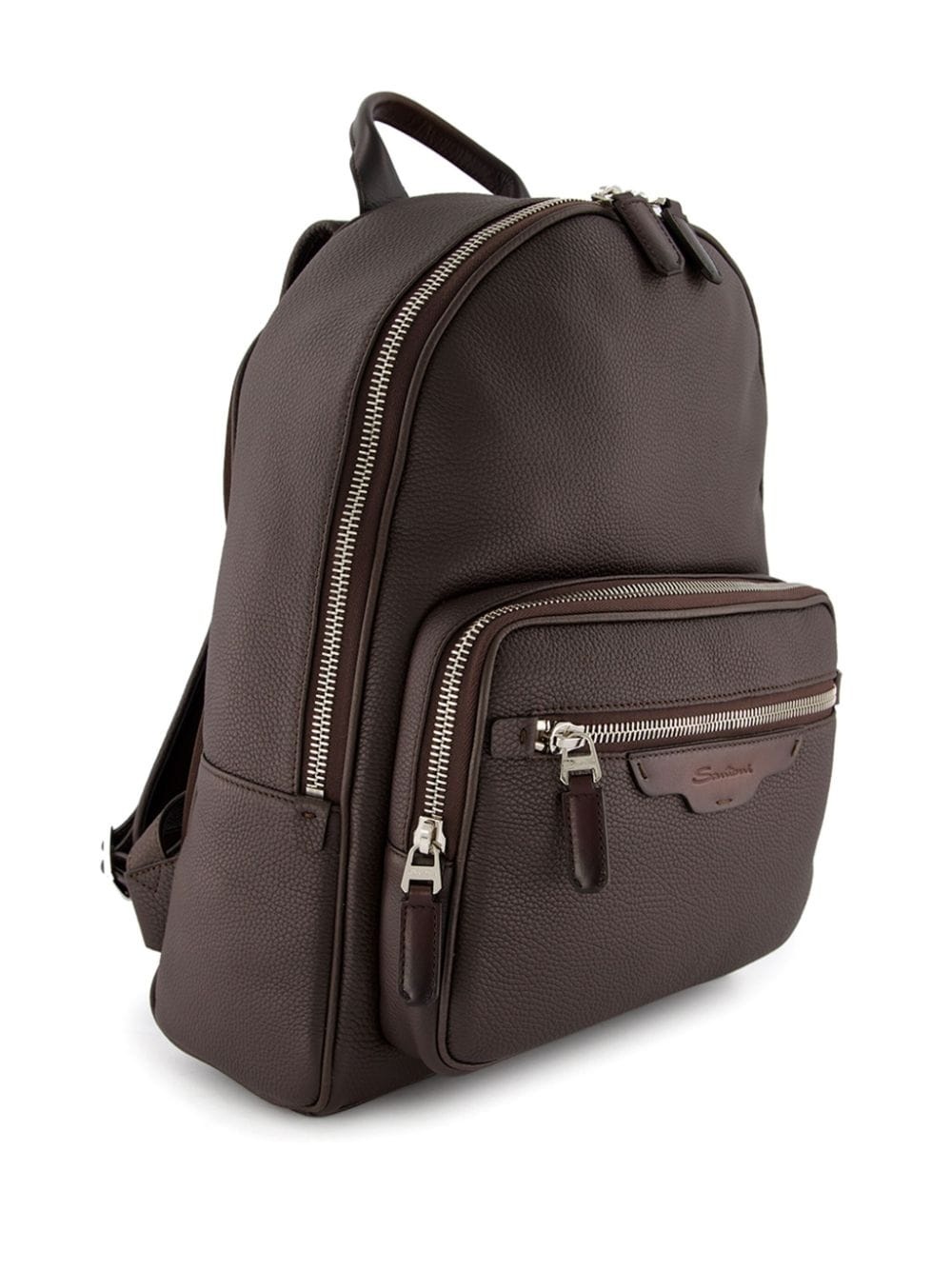 grained-leather backpack - 3