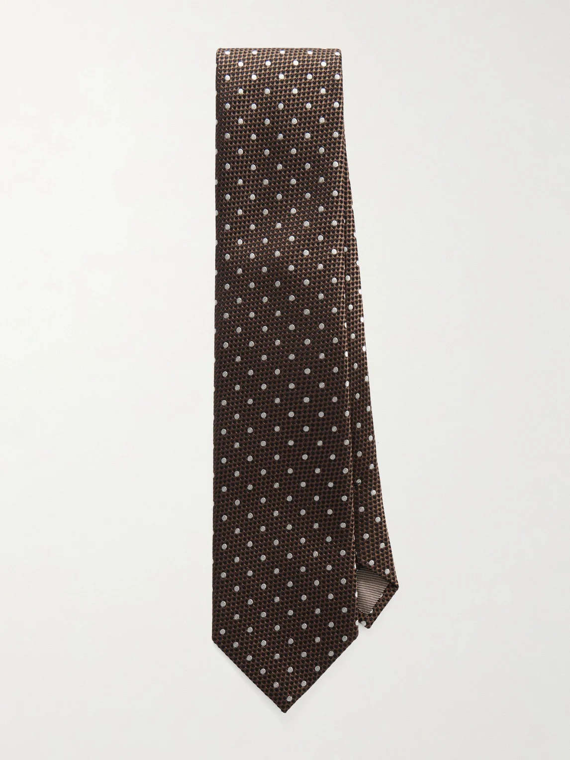 8cm Embroidered Polka-Dot Silk-Jacquard Tie - 1