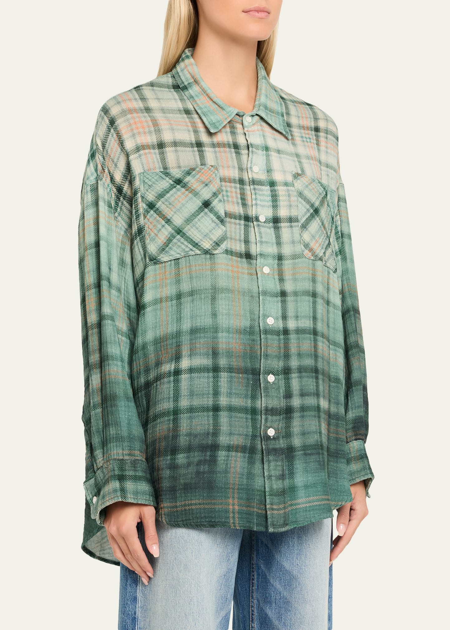 Plaid Long-Sleeve Work Shirt - 4