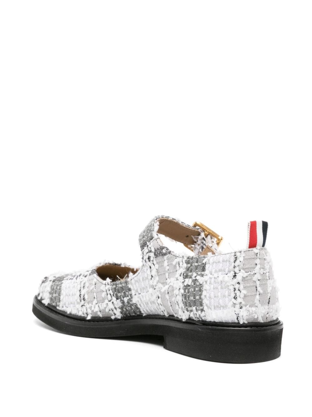 tartan-check tweed ballerina shoes - 3