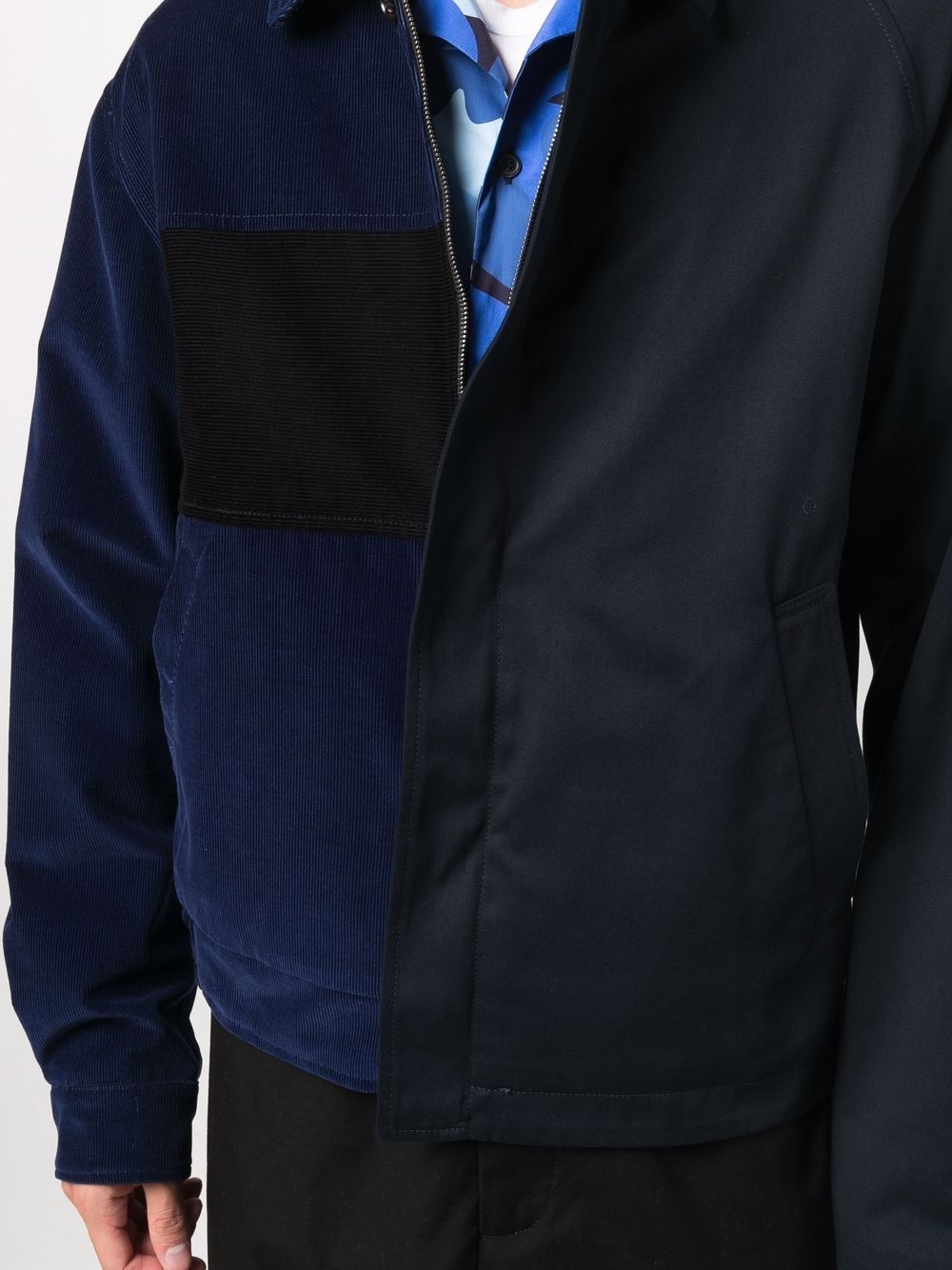 multi-panel design zip-fastening jacket - 5