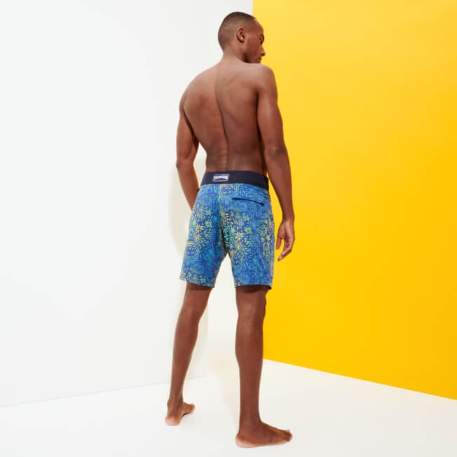 Men Long Flat Belt Swim Trunks Evening Birds - 4