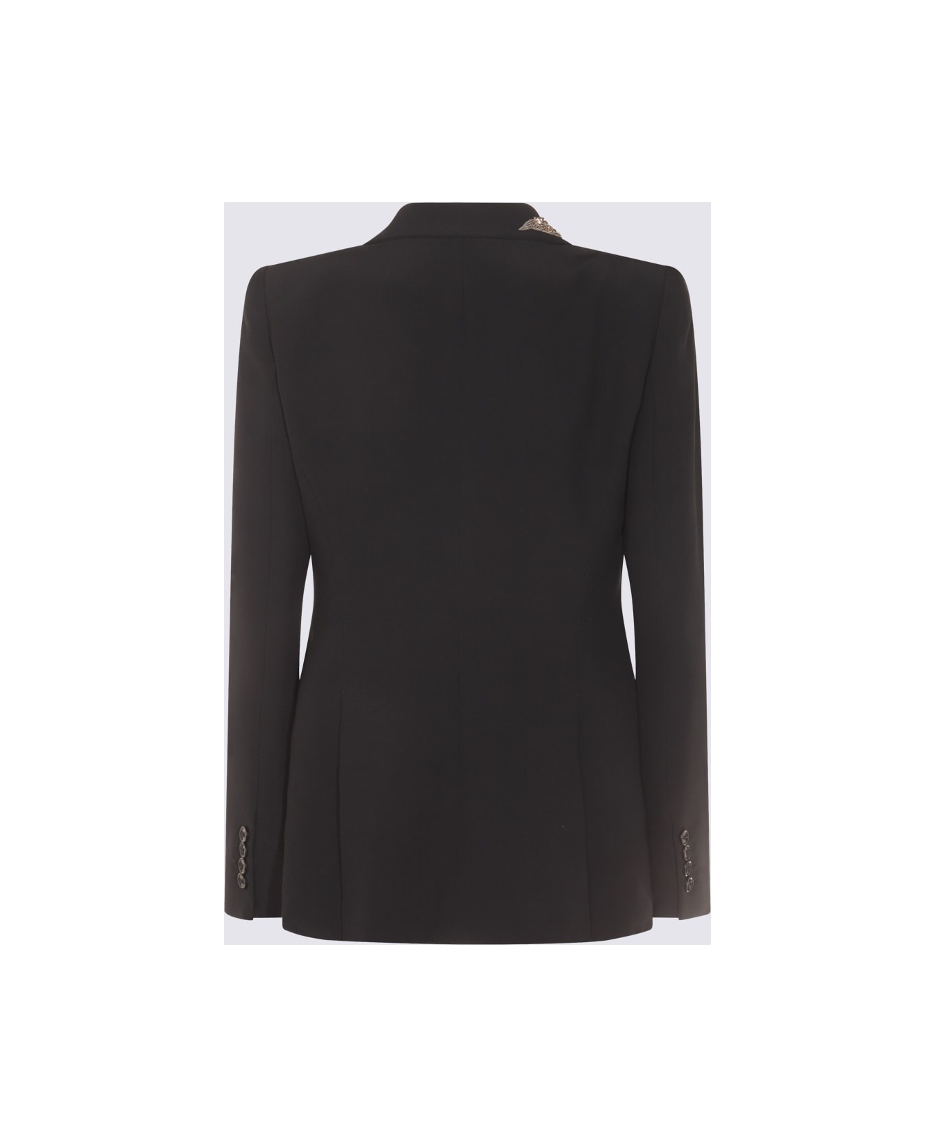 Black Viscose Blend Blazer - 2