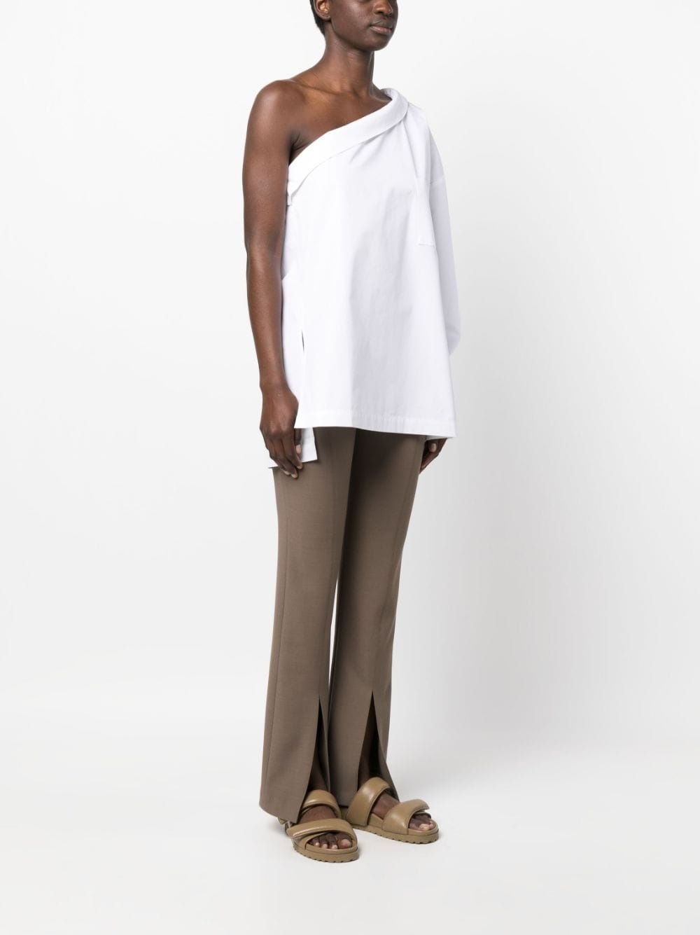 asymmetric one-sleeve top - 3
