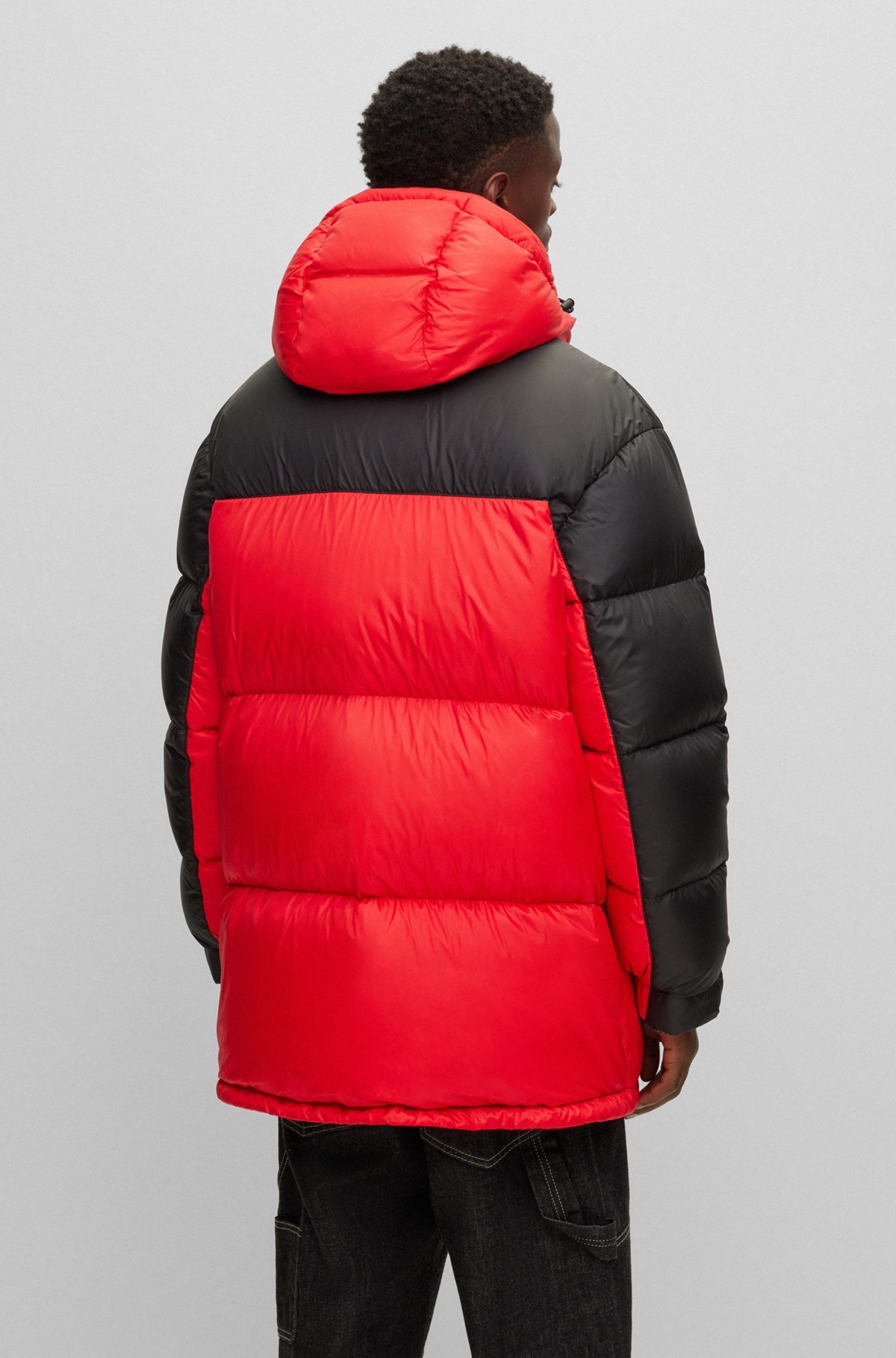 WATER-REPELLENT PARKA WITH RED-RUBBER LOGO BADGE - 5