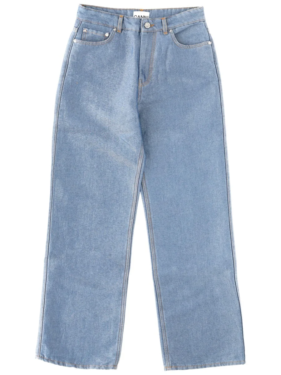 GANNI Cotton Denim Jeans - 1
