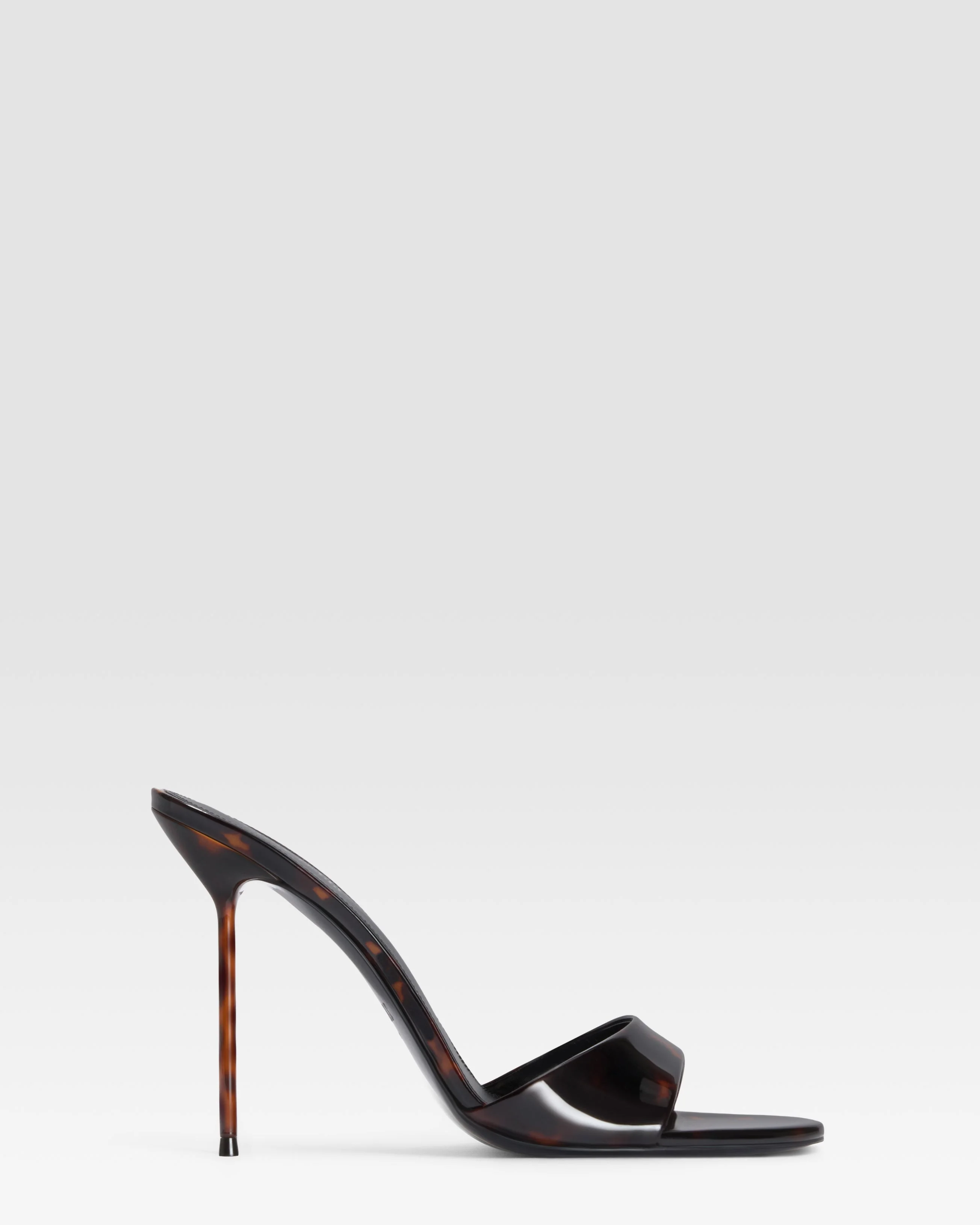 TORTOISE PATENT LEATHER MULE - 1