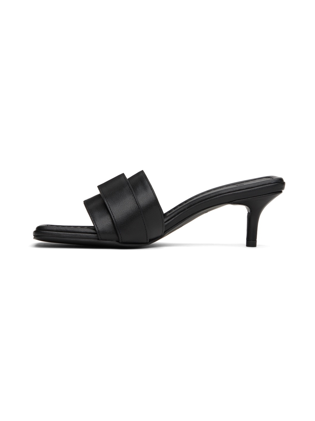 Black Velcro Heeled Sandals - 3
