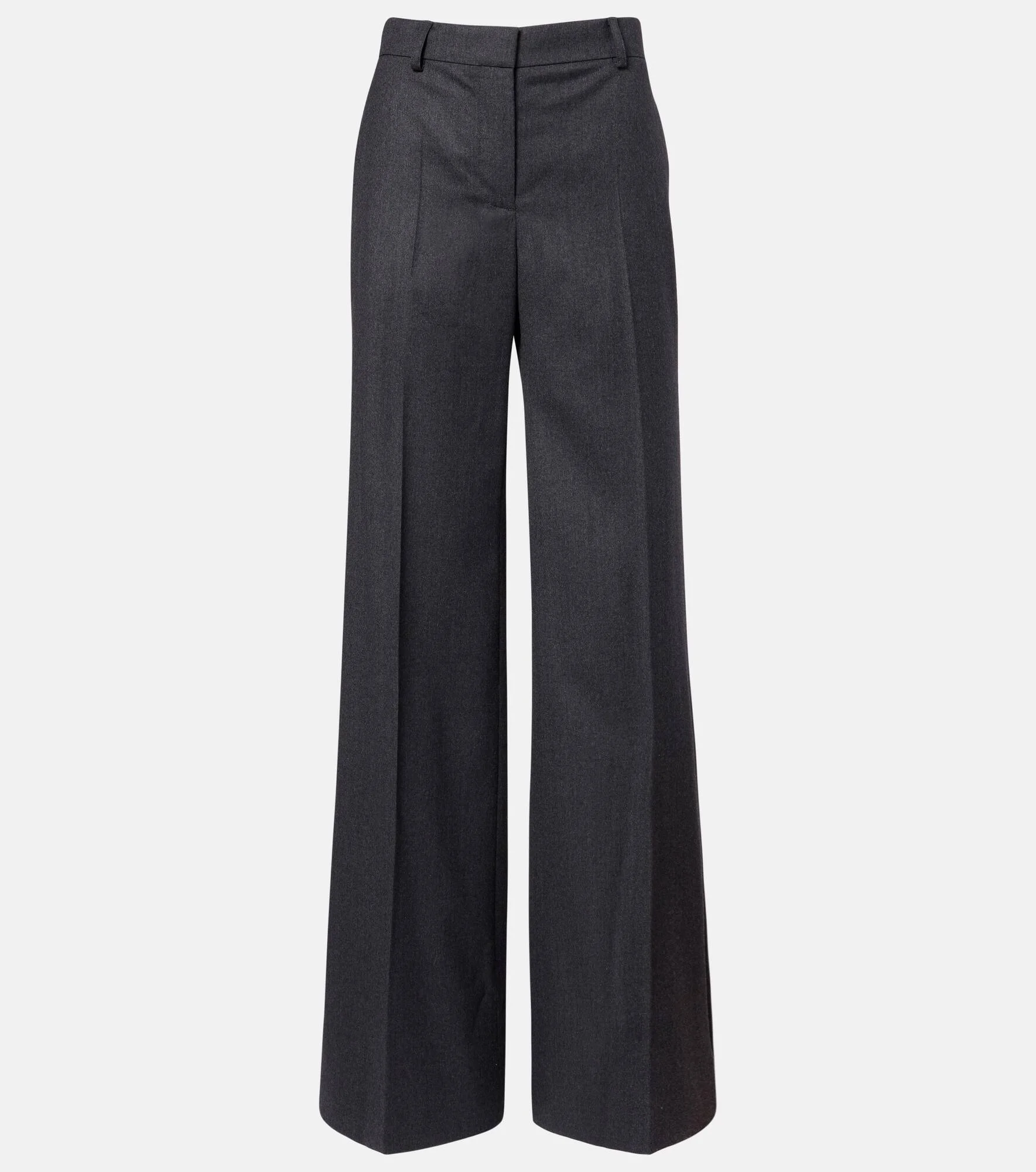 Wool flannel wide-leg pants - 1