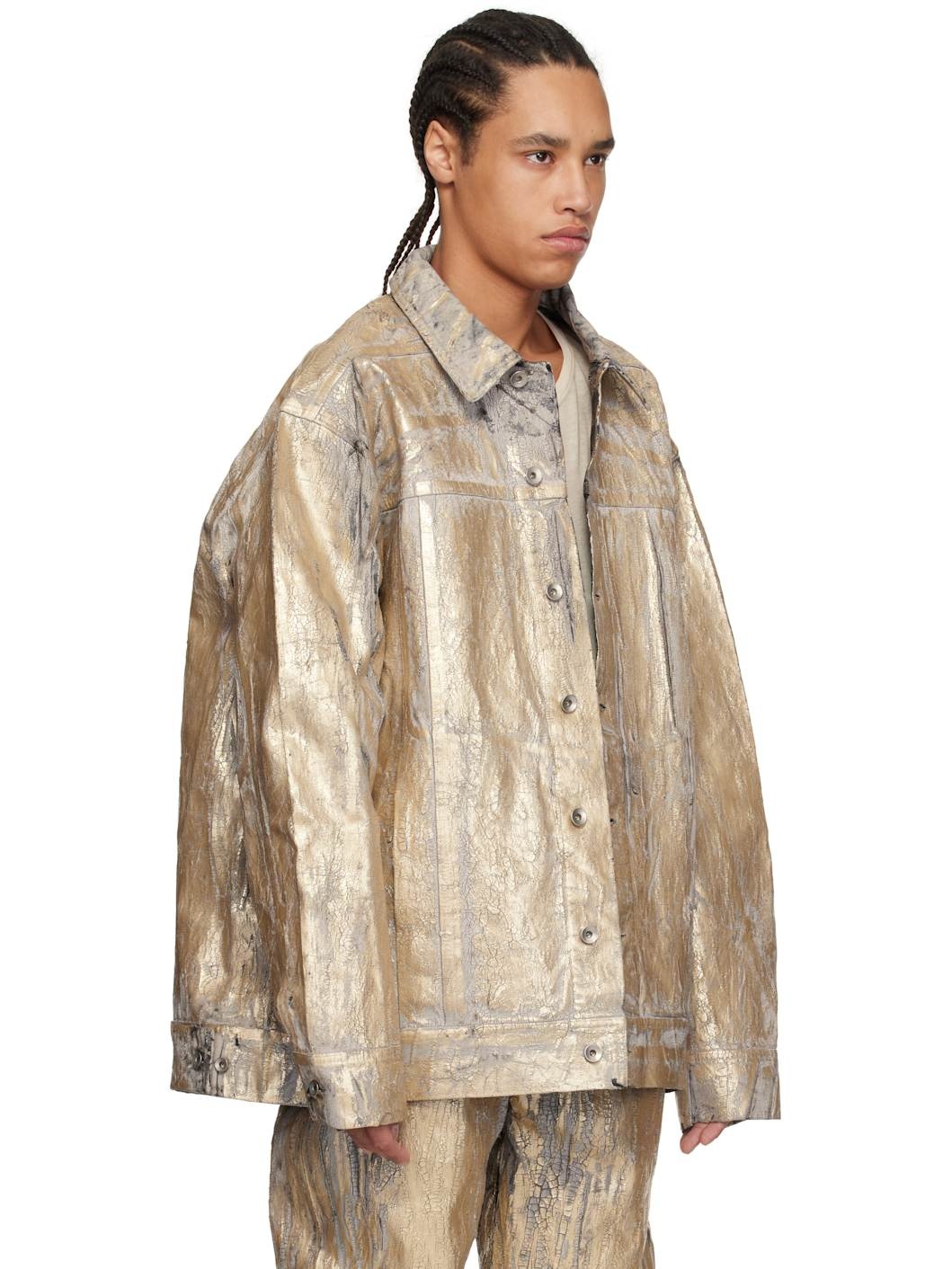 Gold Hollywood Jumbo Worker Denim Jacket - 2
