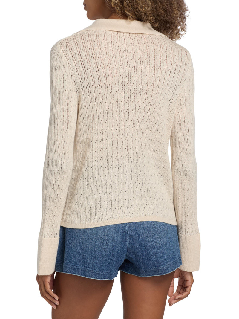 Women's Cathy Pointelle Cardigan - Sandstone 5