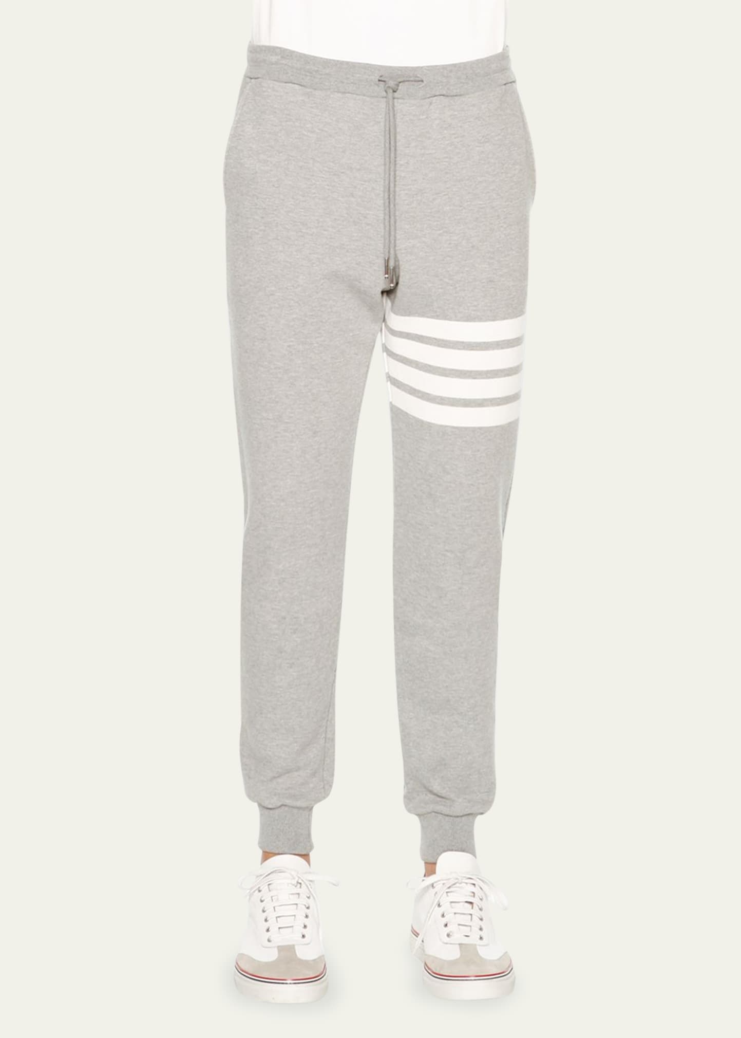 Men's Classic Drawstring Sweatpants with Stripe Detail - 3
