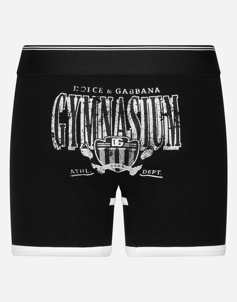 Dolce & Gabbana Long-leg two-way stretch cotton boxers with print outlook
