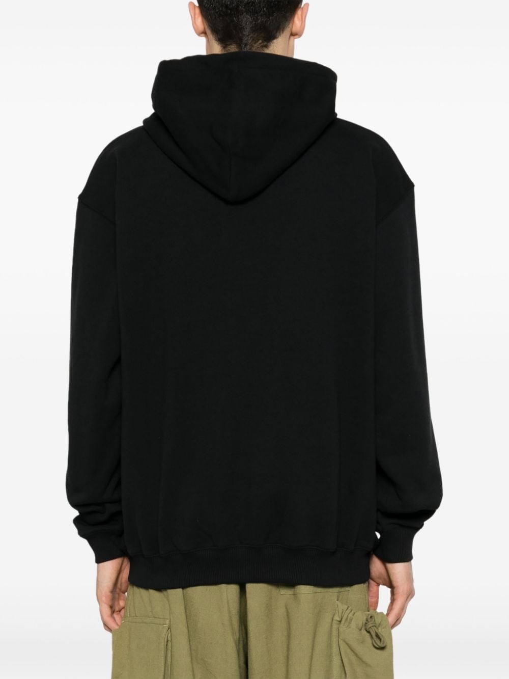 logo-print cotton hoodie - 4