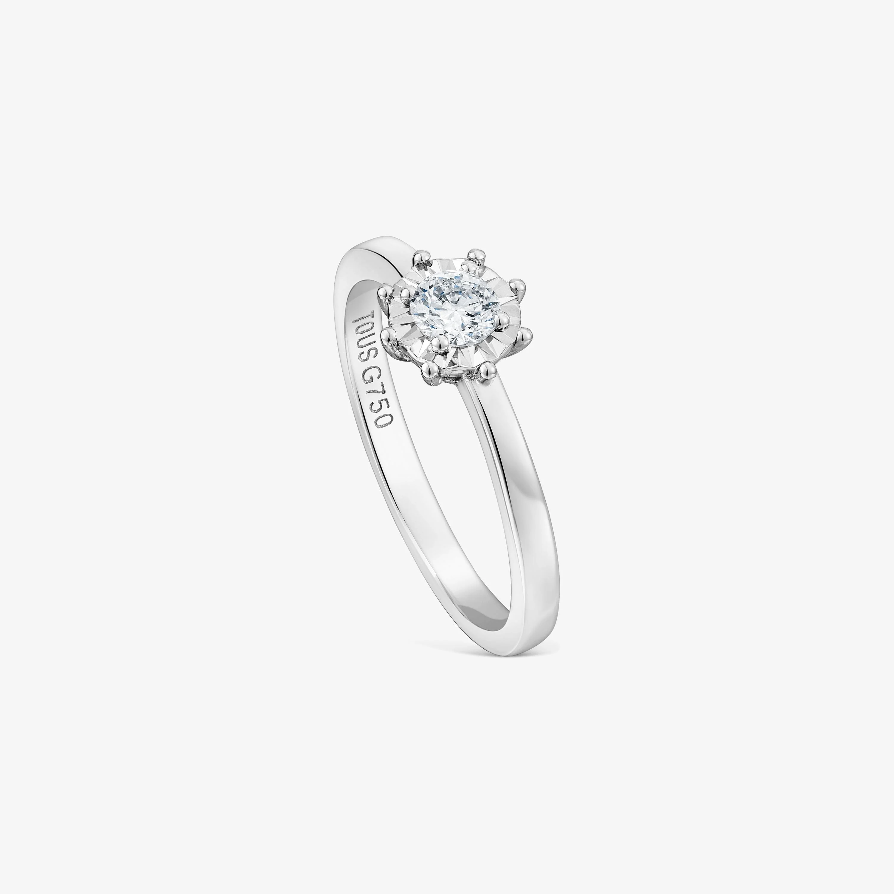 18K white gold TOUS Les Classiques Ring with small Diamond rosette. 0,10ct - 1