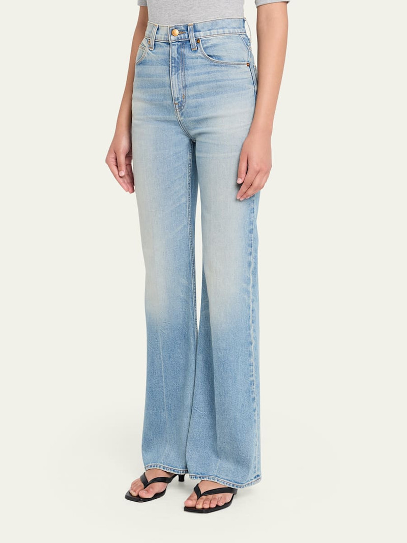 The Crease Flared Jeans in Beach Indigo 4