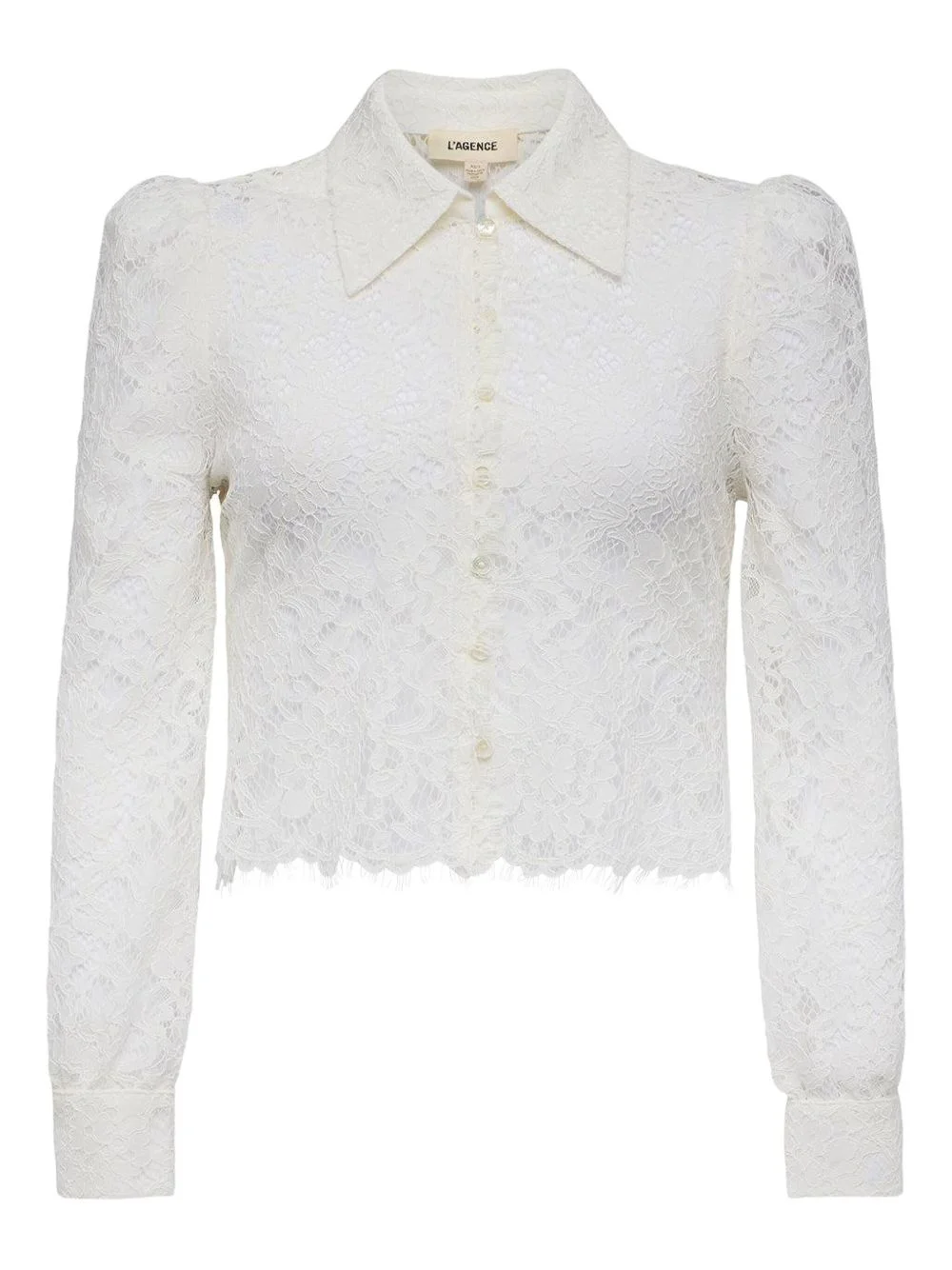 Anita lace puff-sleeve shirt - 1
