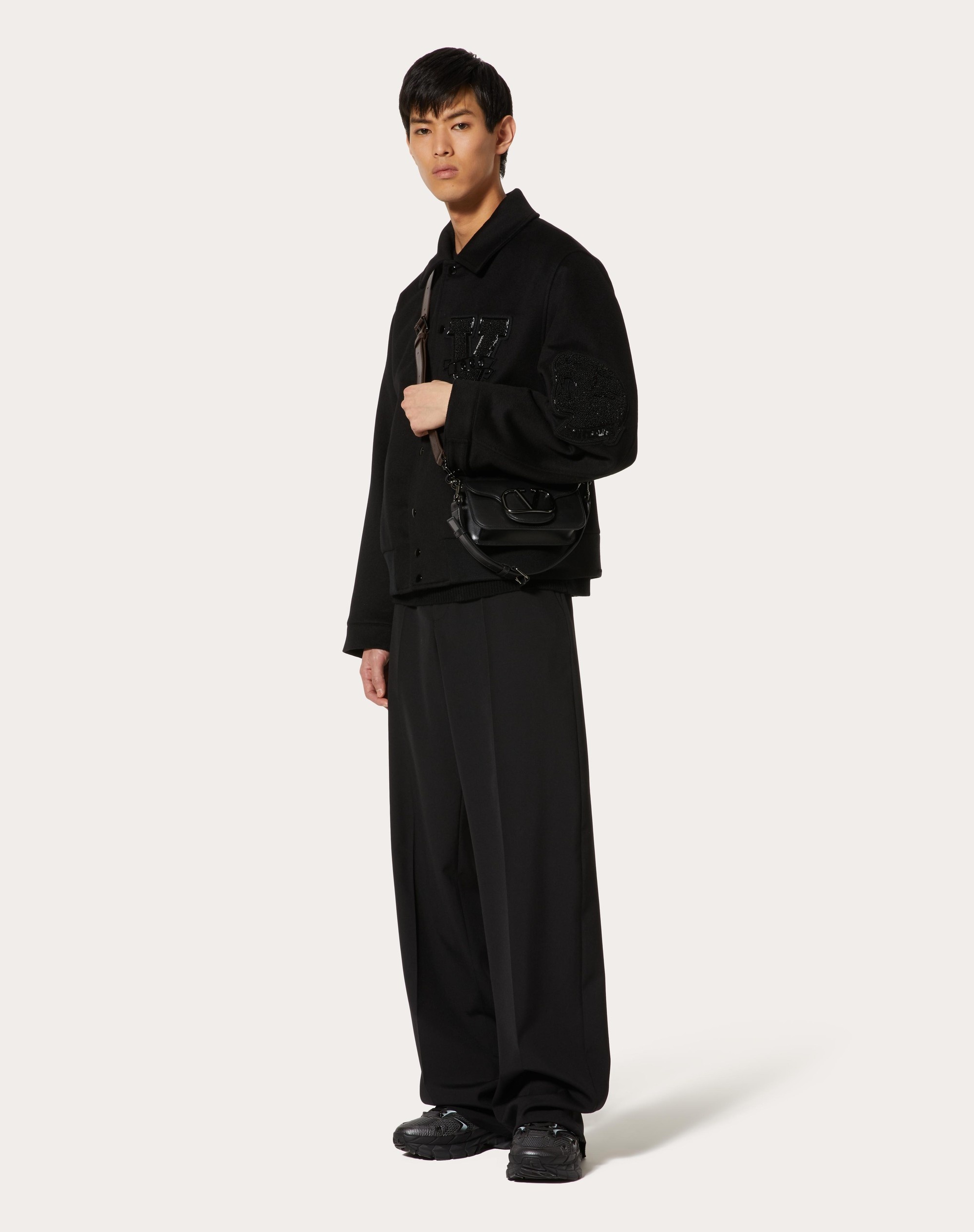 DOUBLE WOOL SPORTS JACKET WITH EMBROIDERED V CREW PATCHES - 2