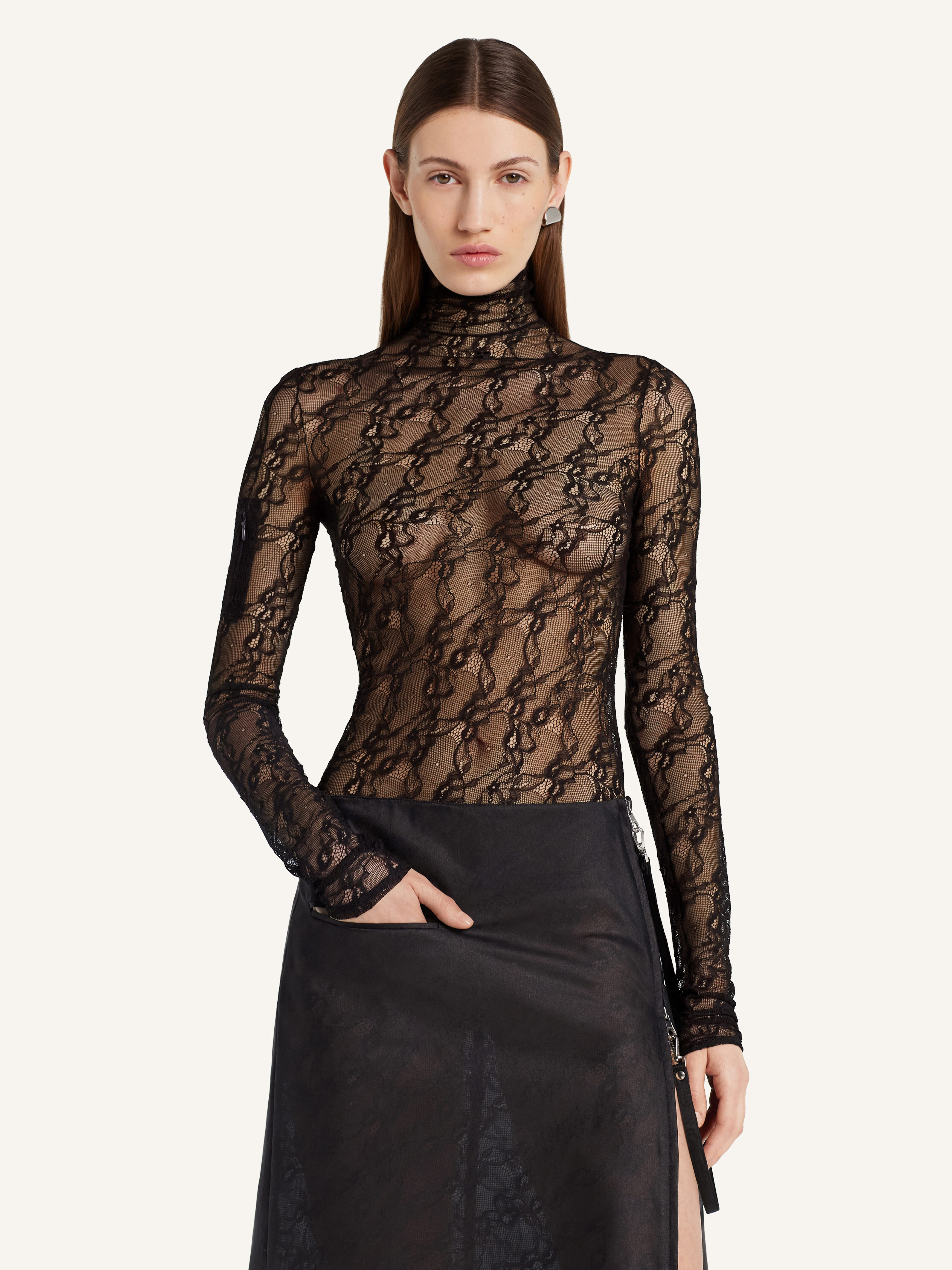 ZIPPED LACE SKIRT - 6