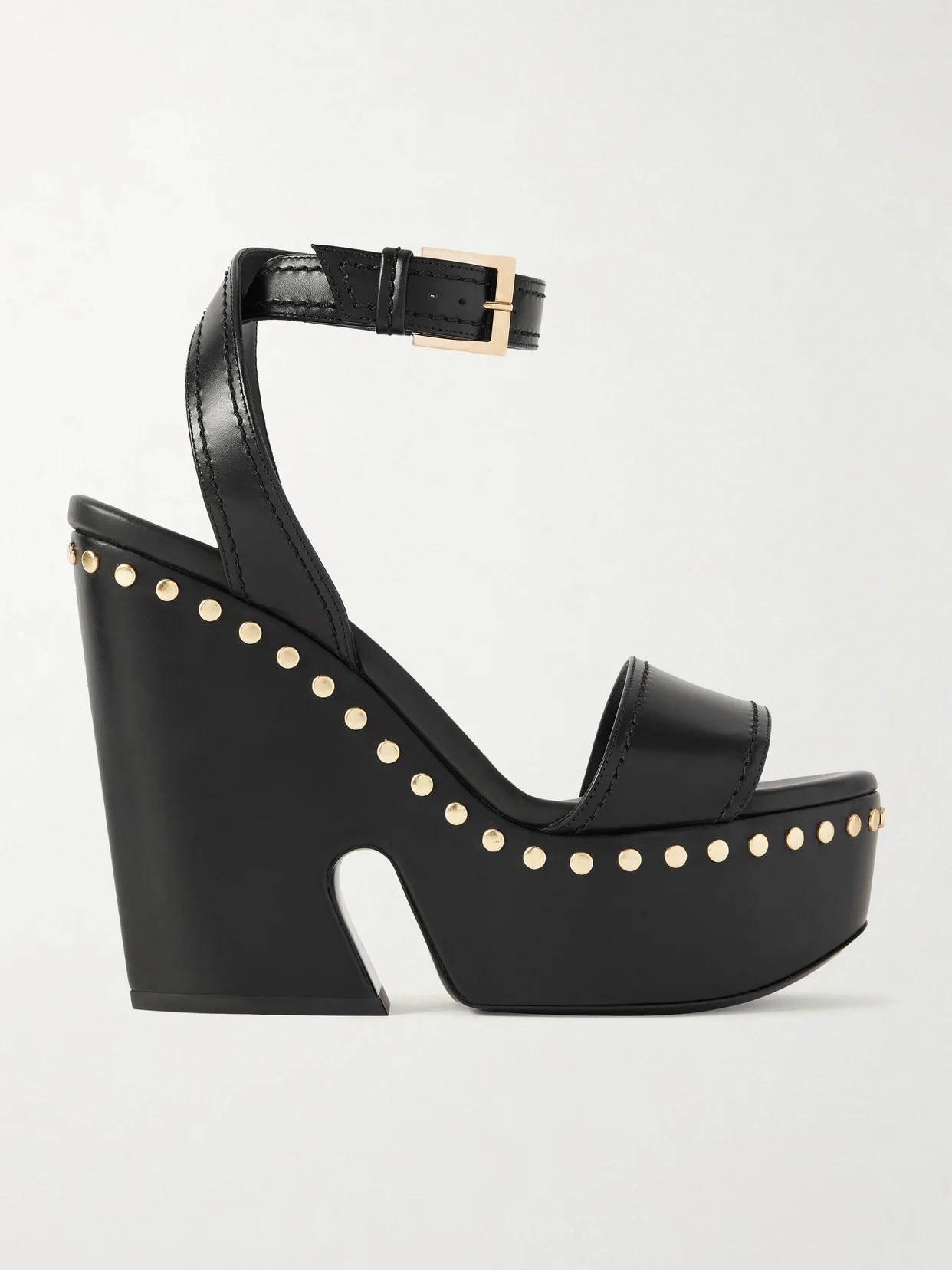 Studded Leather Platform Sandals - 1