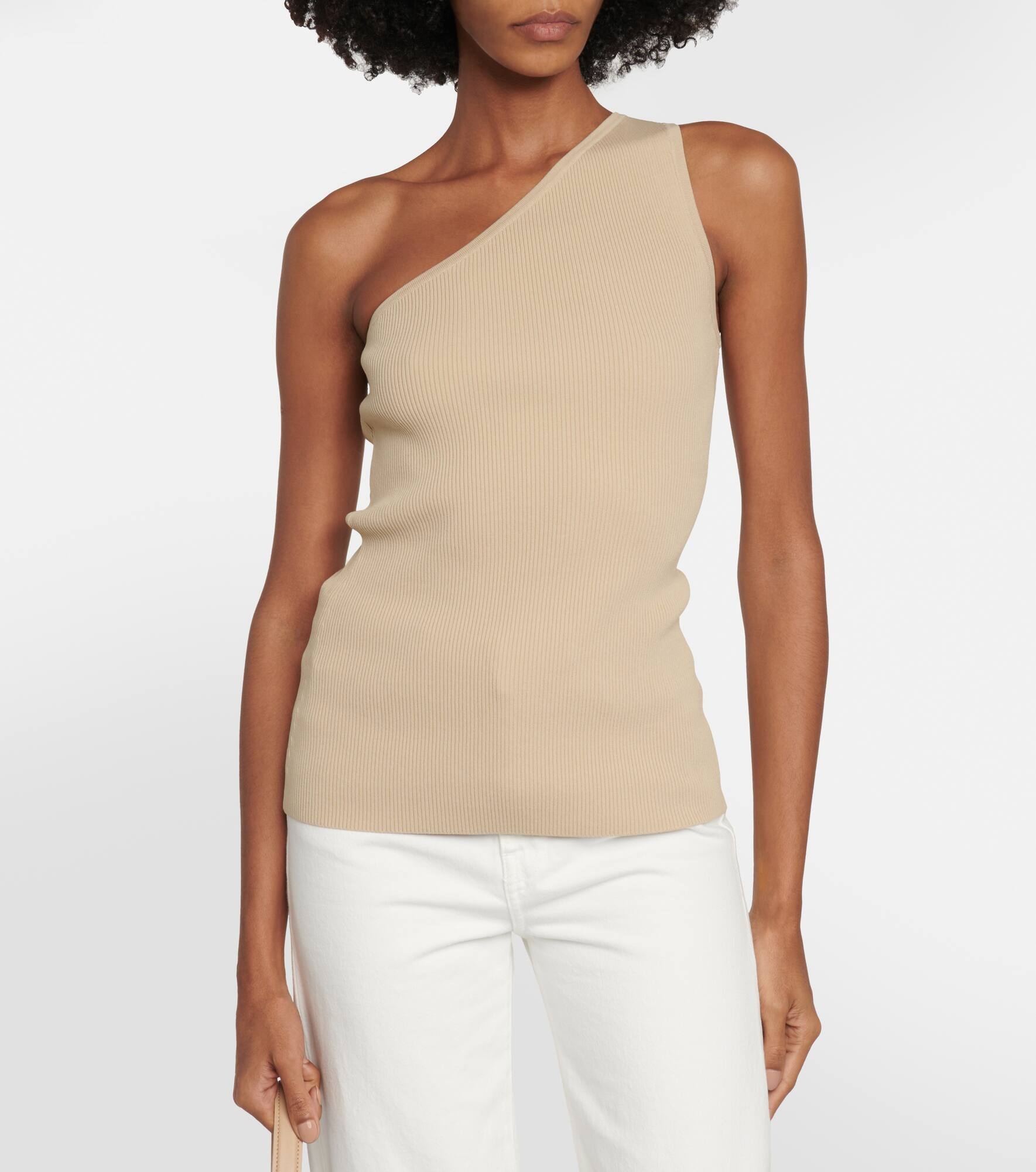 One-shoulder jersey top - 6