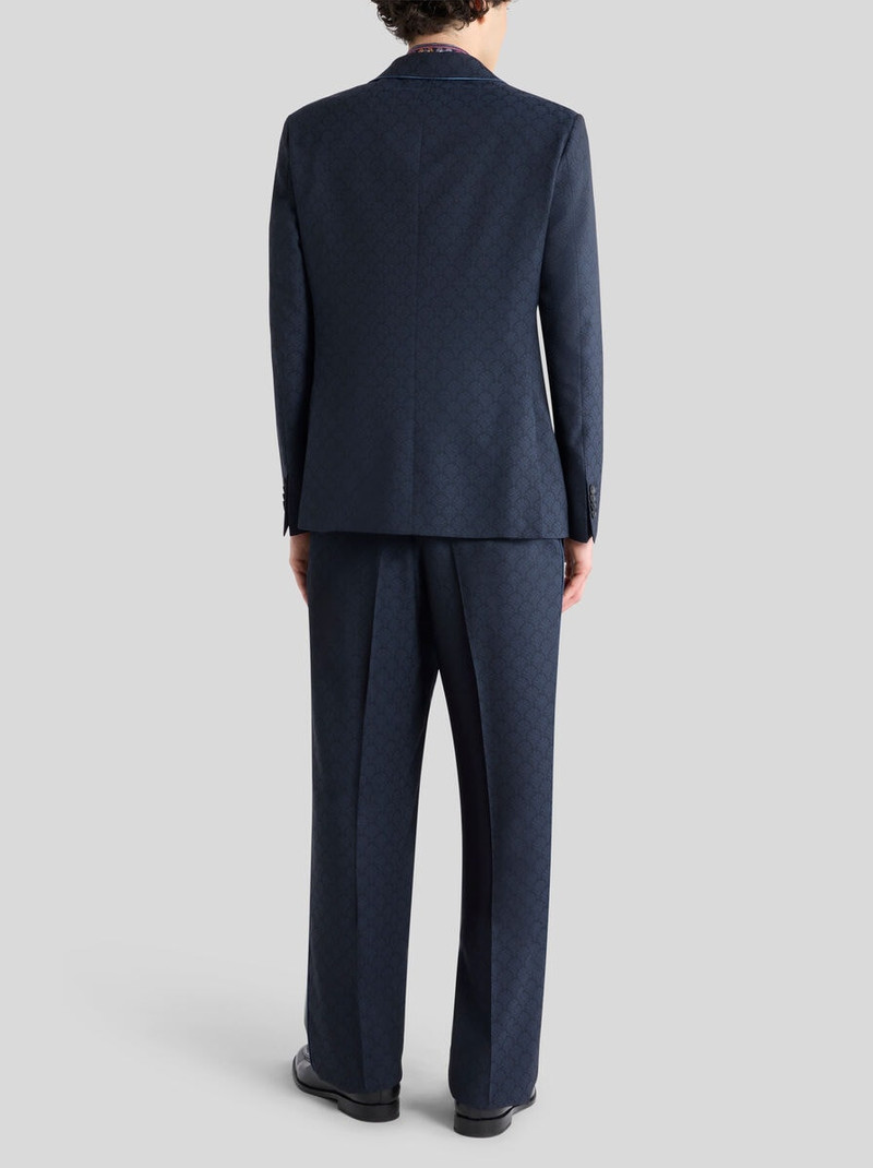 SINGLE-BREASTED WOOL JACQUARD JACKET WITH SHAWL COLLAR AND MICRO PALM MOTIF 4
