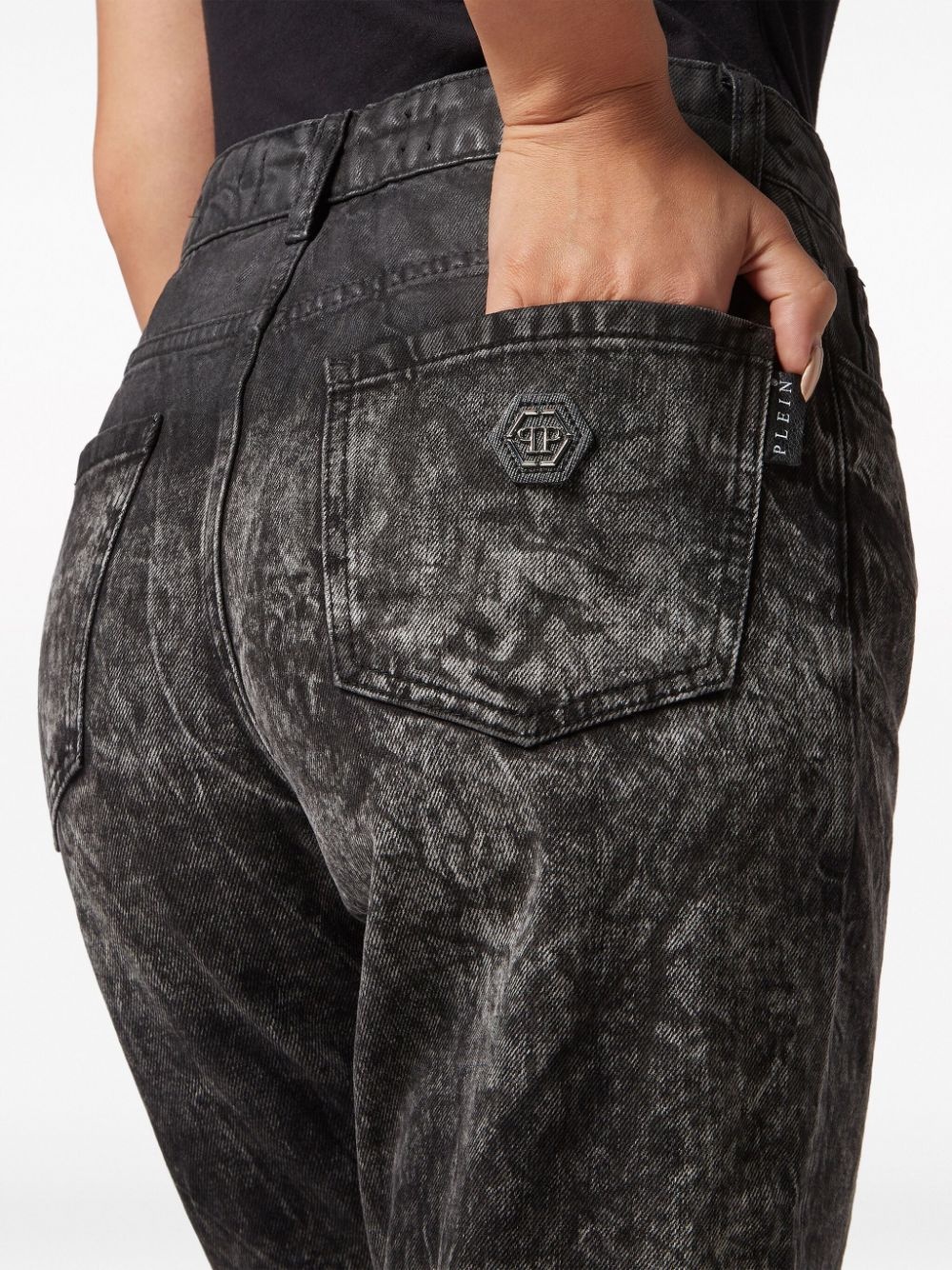 distressed-effect cropped jeans - 5