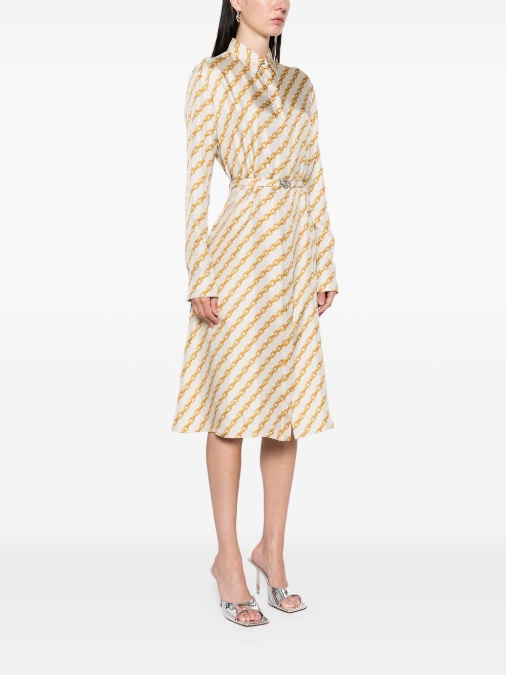 Oblique Chain-print shirt dress - 3