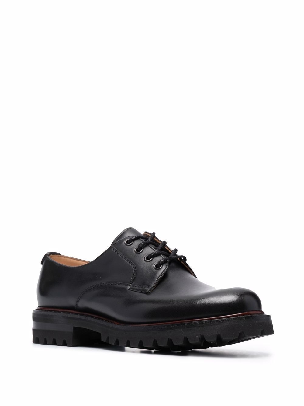 Chester Polished lace-up leather derby shoes - 2