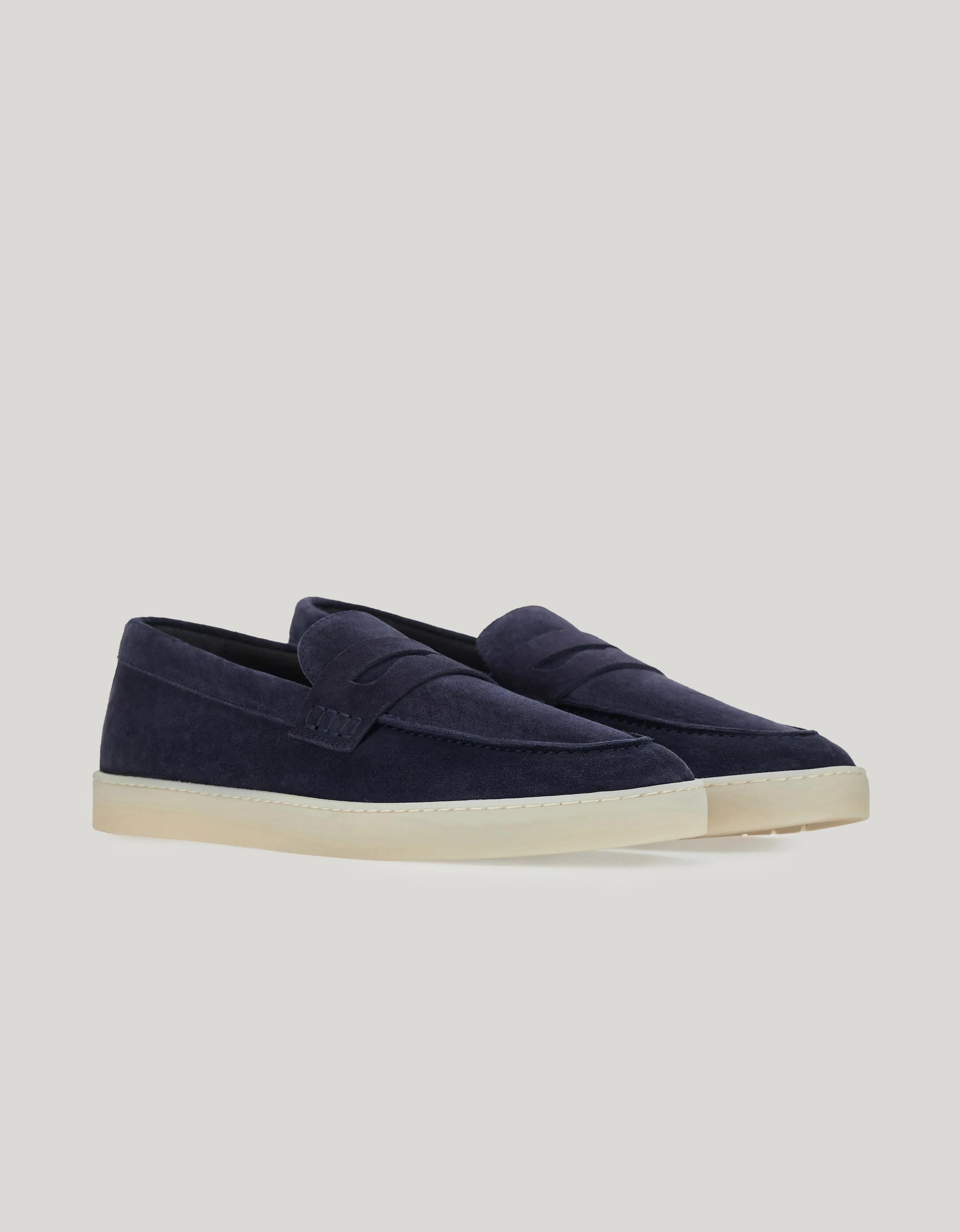 PENNY LOAFERS IN BLUE SUEDE CALFSKIN - 1