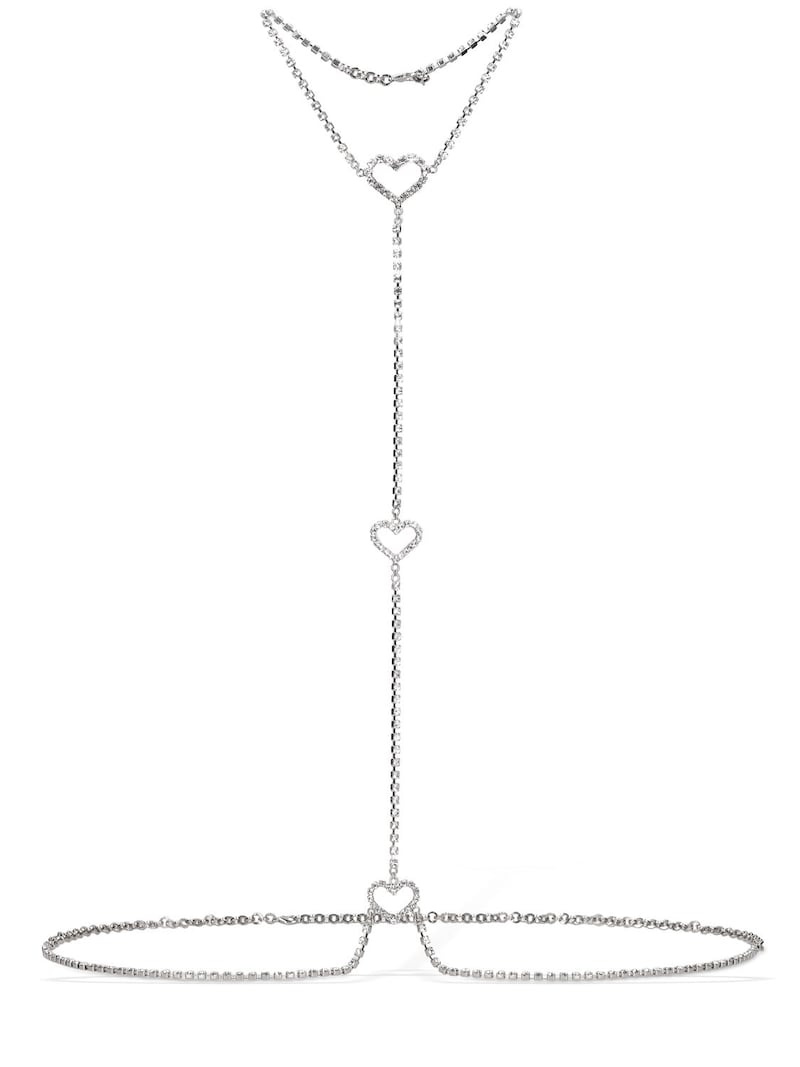 Crystal body chain w/ heart details - 1