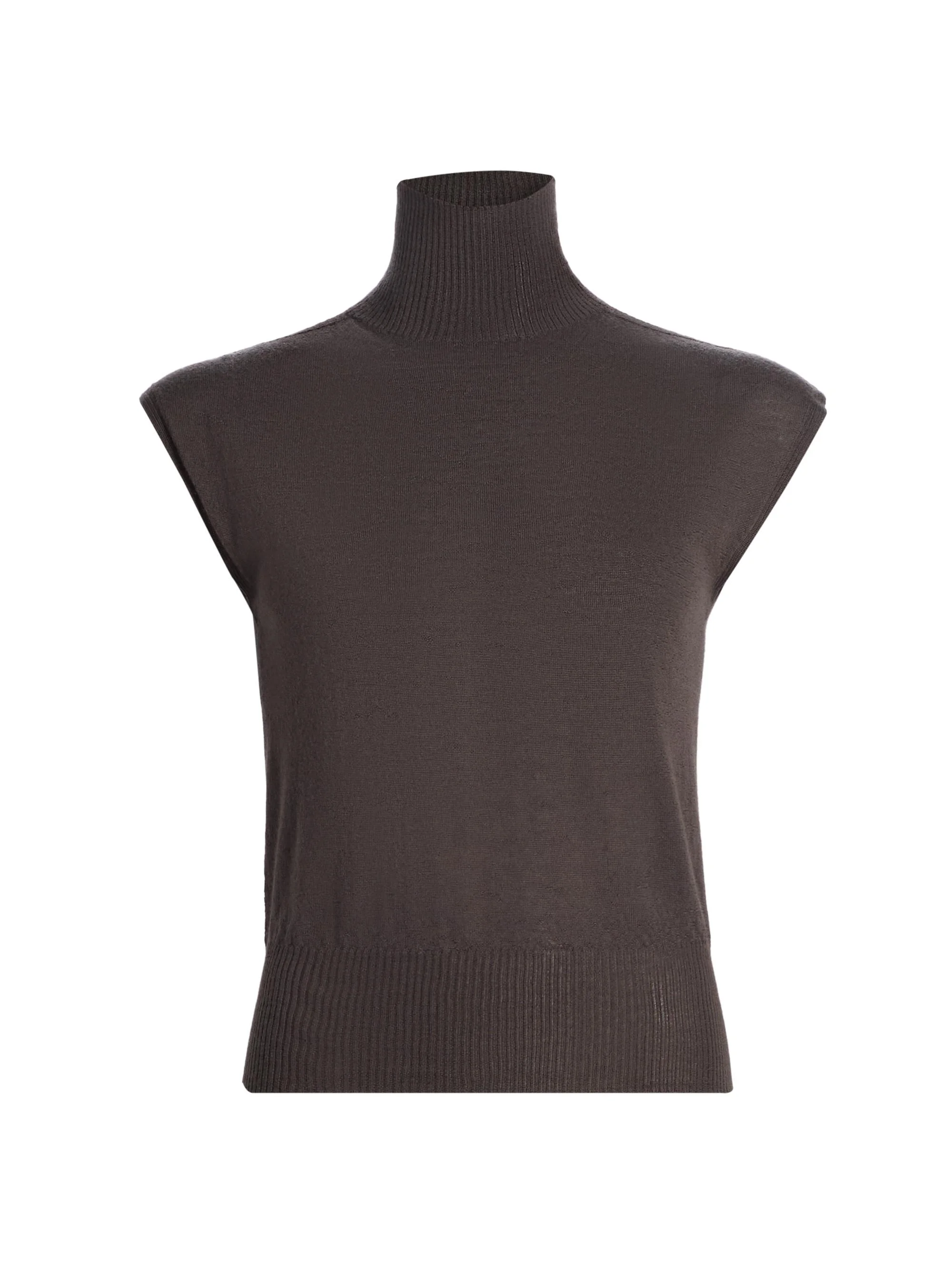 Women's Maglia Cashmere Cap-Sleeve Turtleneck - Dark Dust - 1
