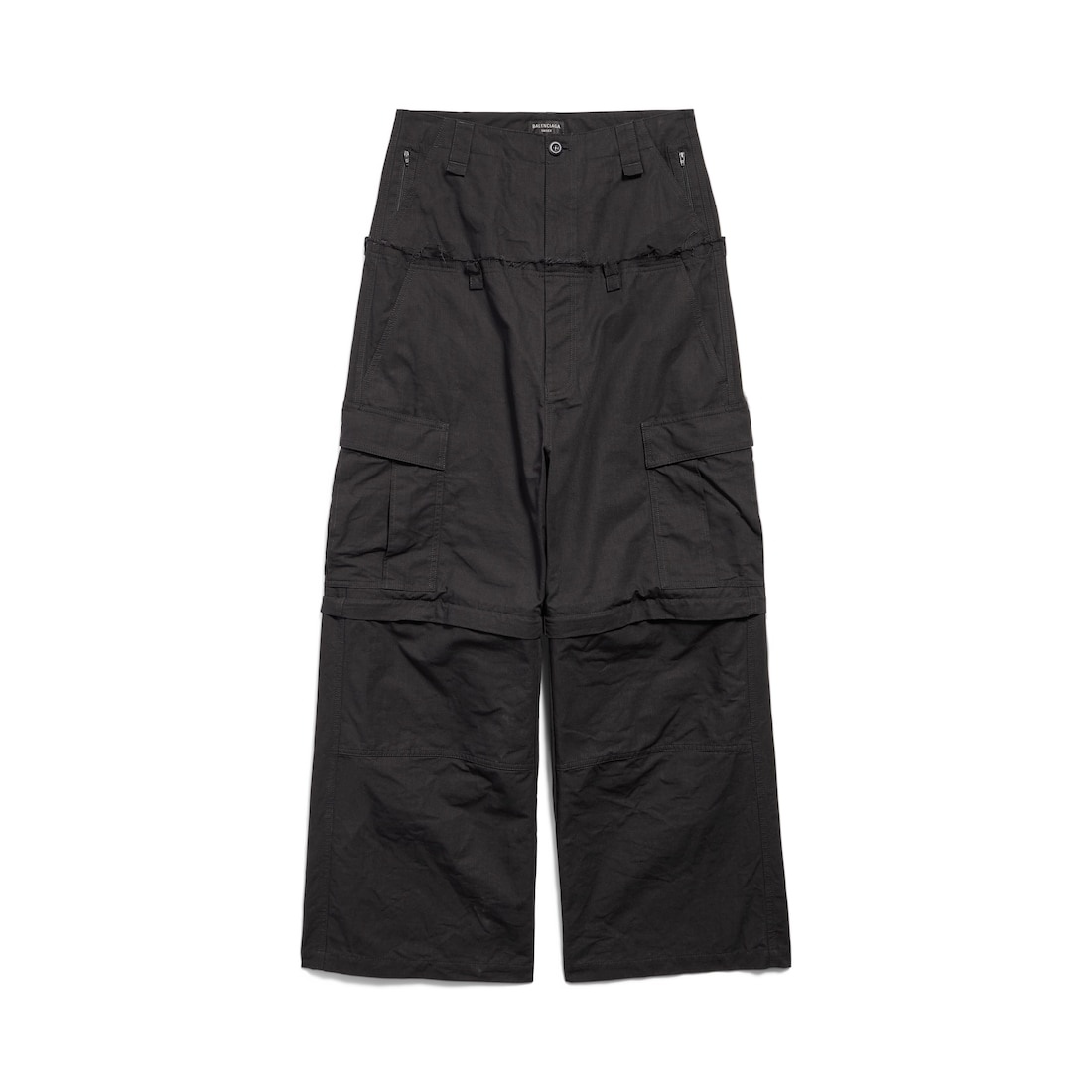 Women's Cut-up Cargo Pants in Black - 1