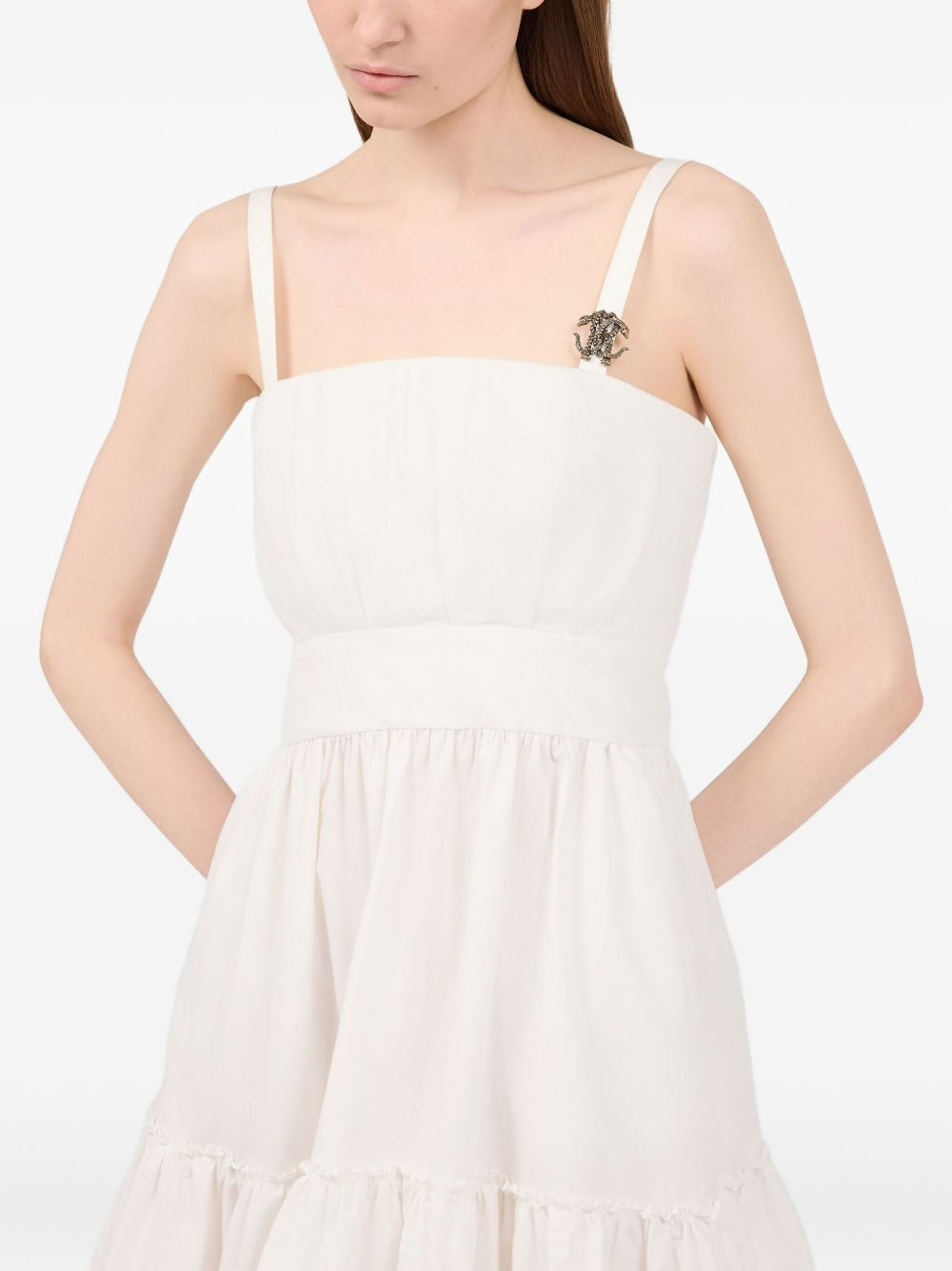 monogram-plaque tiered dress - 6